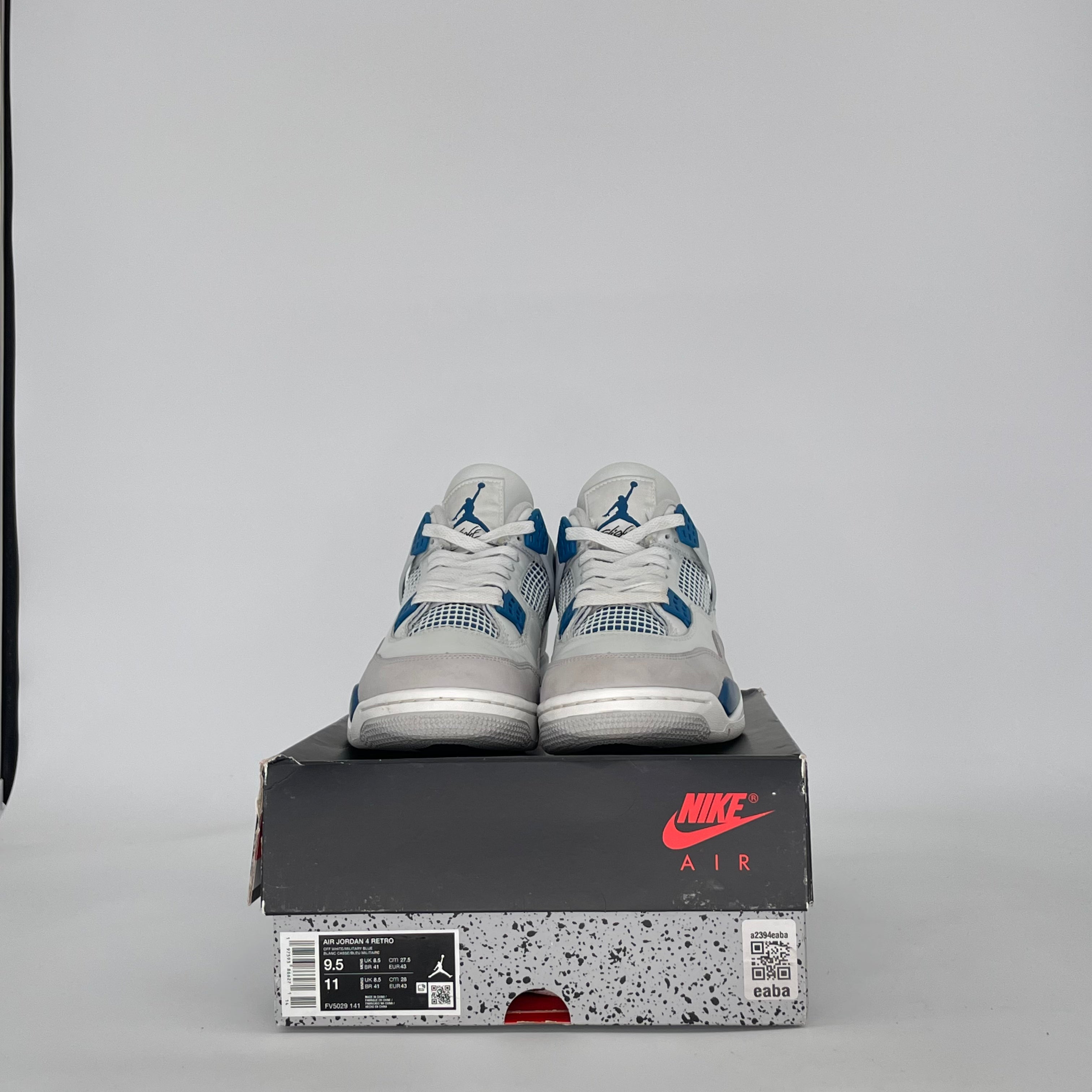 AIR JORDAN 4 MILITARY BLUE FV5029-141 SIZE 9.5/11W