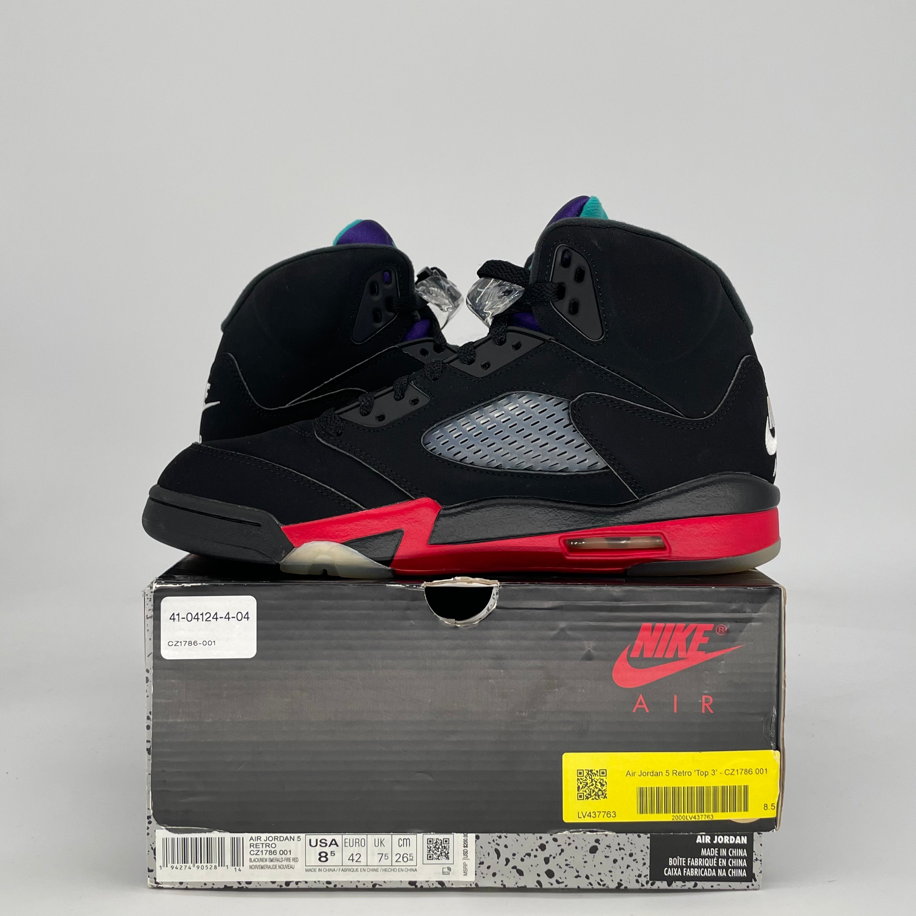 AIR JORDAN 5 TOP 3 CZ1786-001 SIZE 8.5/10W