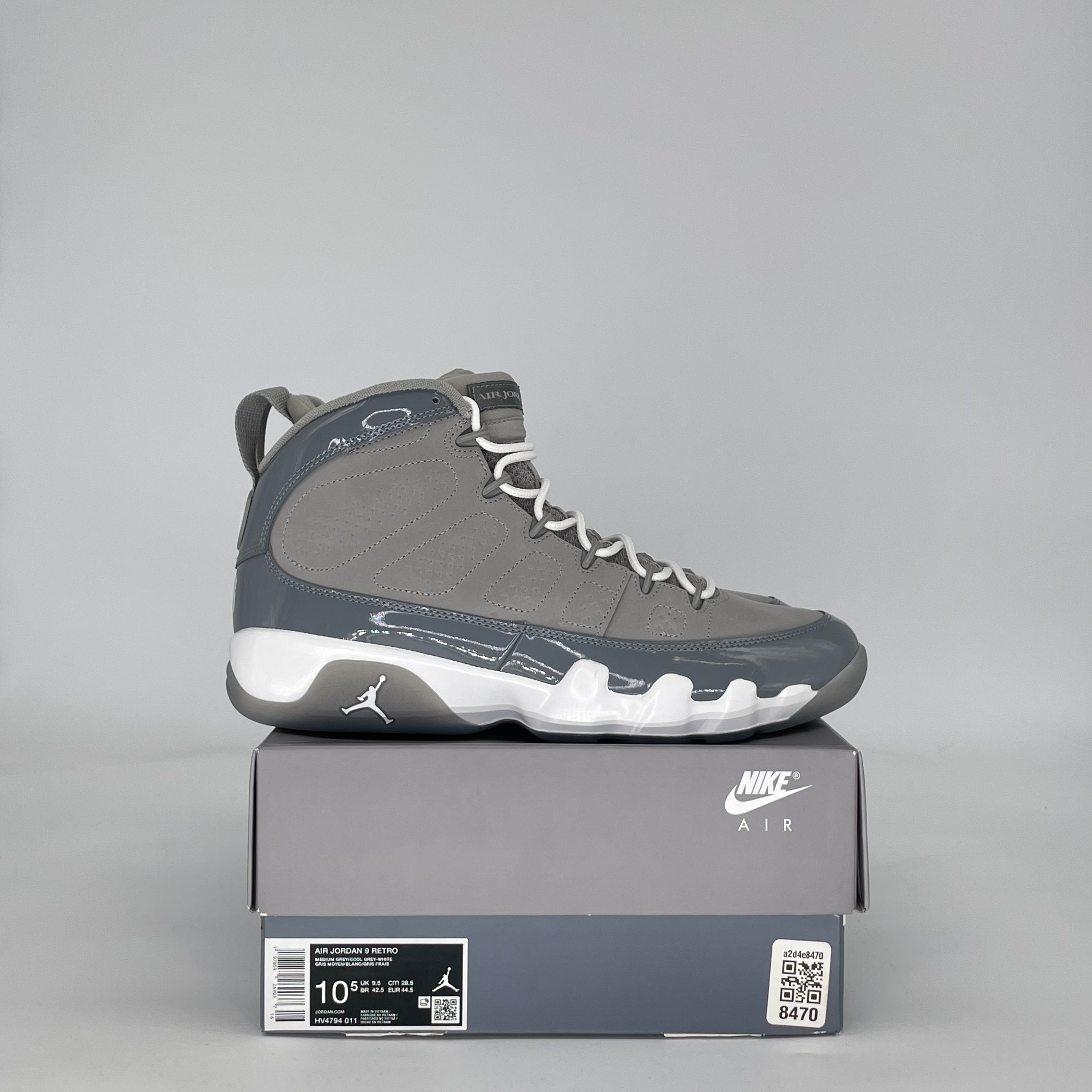 AIR JORDAN 9 COOL GREY HV4794-011 SIZE 10.5/12W