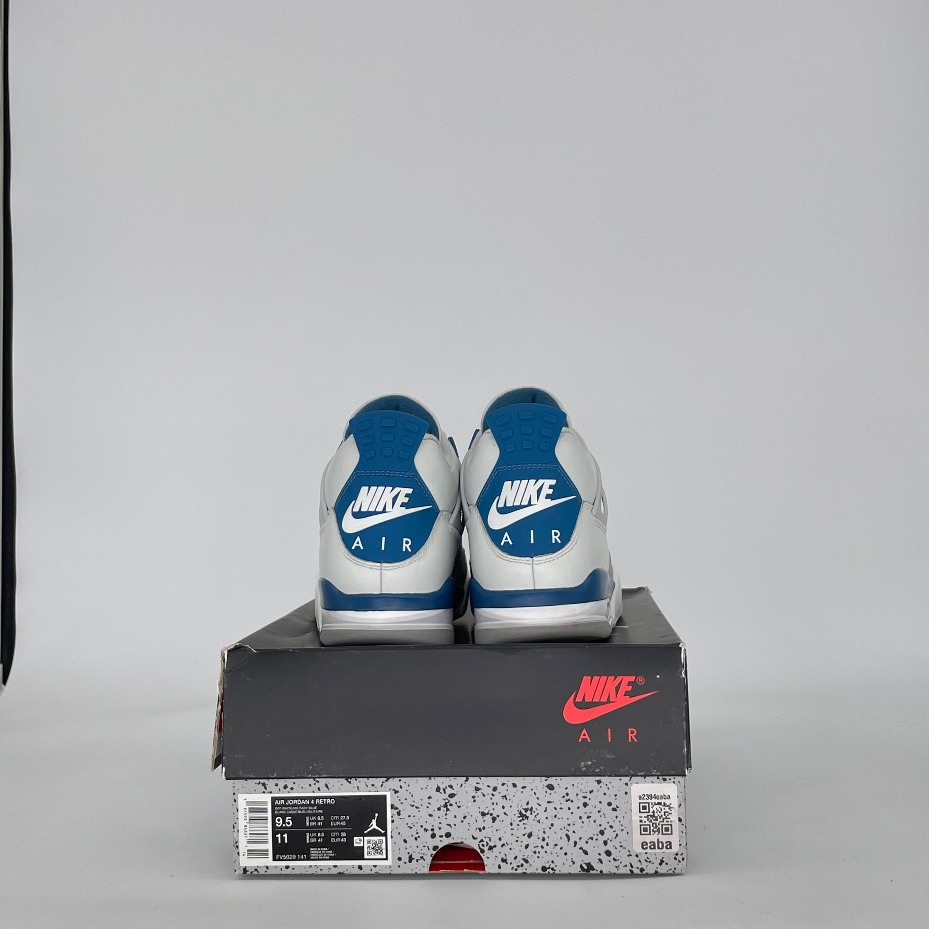 AIR JORDAN 4 MILITARY BLUE FV5029-141 SIZE 9.5/11W