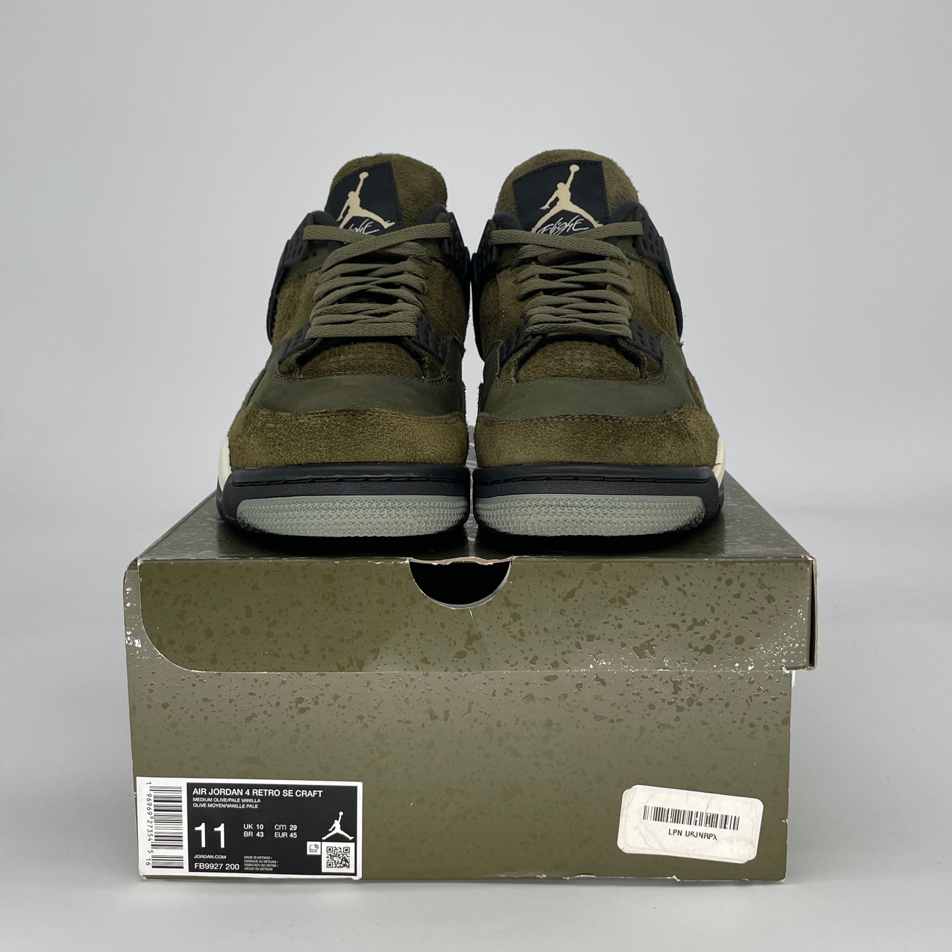 AIR JORDAN 4 CRAFT MEDIUM OLIVE FB9927-200 SIZE 11/12.5W