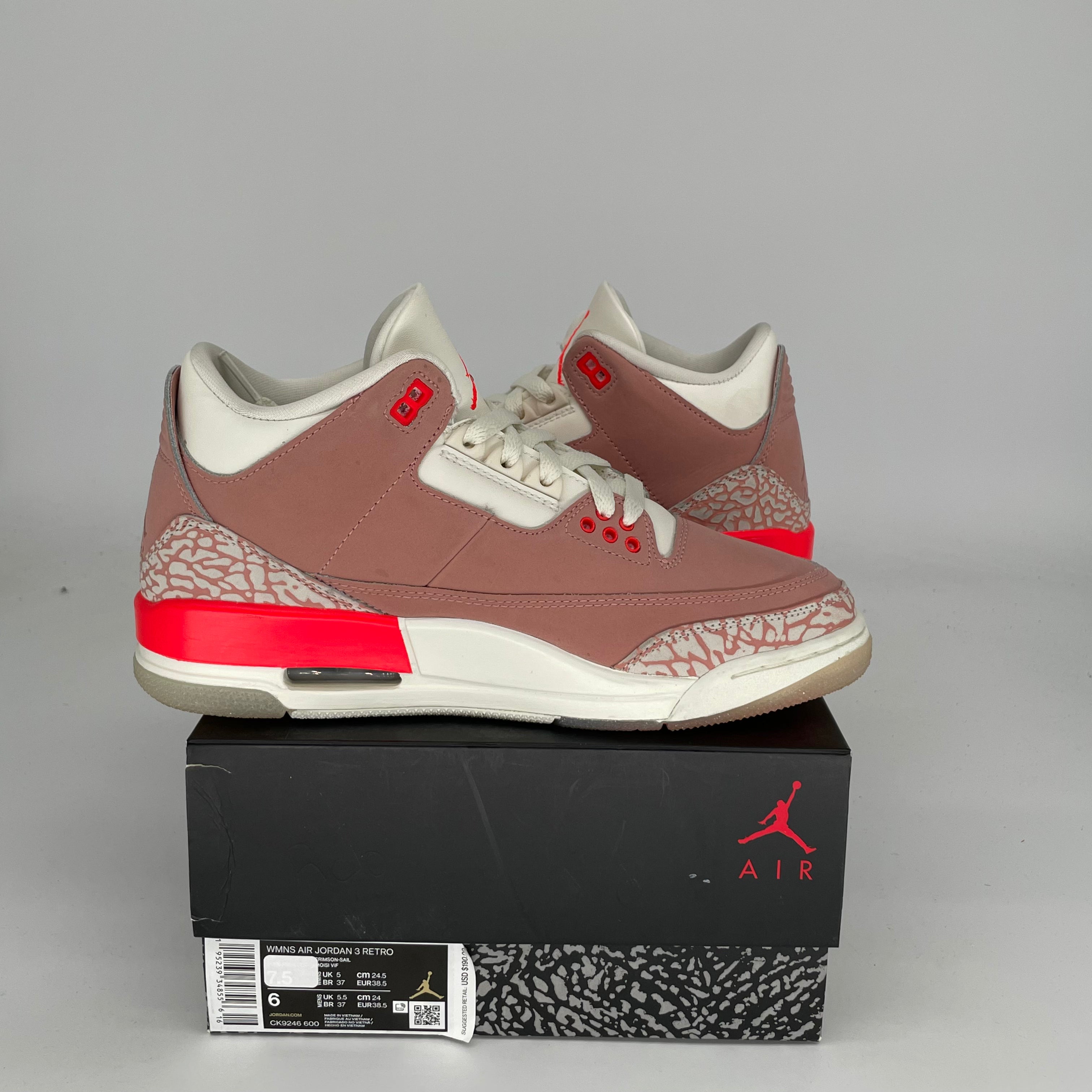AIR JORDAN 3 RUST PINK W SIZE 6/7.5W CK9246-600