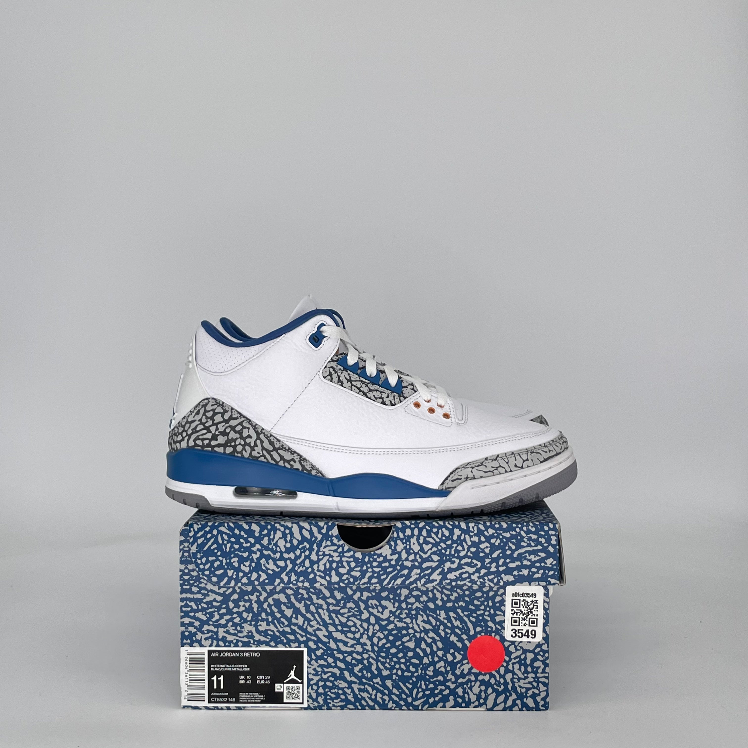 AIR JORDAN 3 WIZARDS CT8532-148 SIZE 11/12.5W