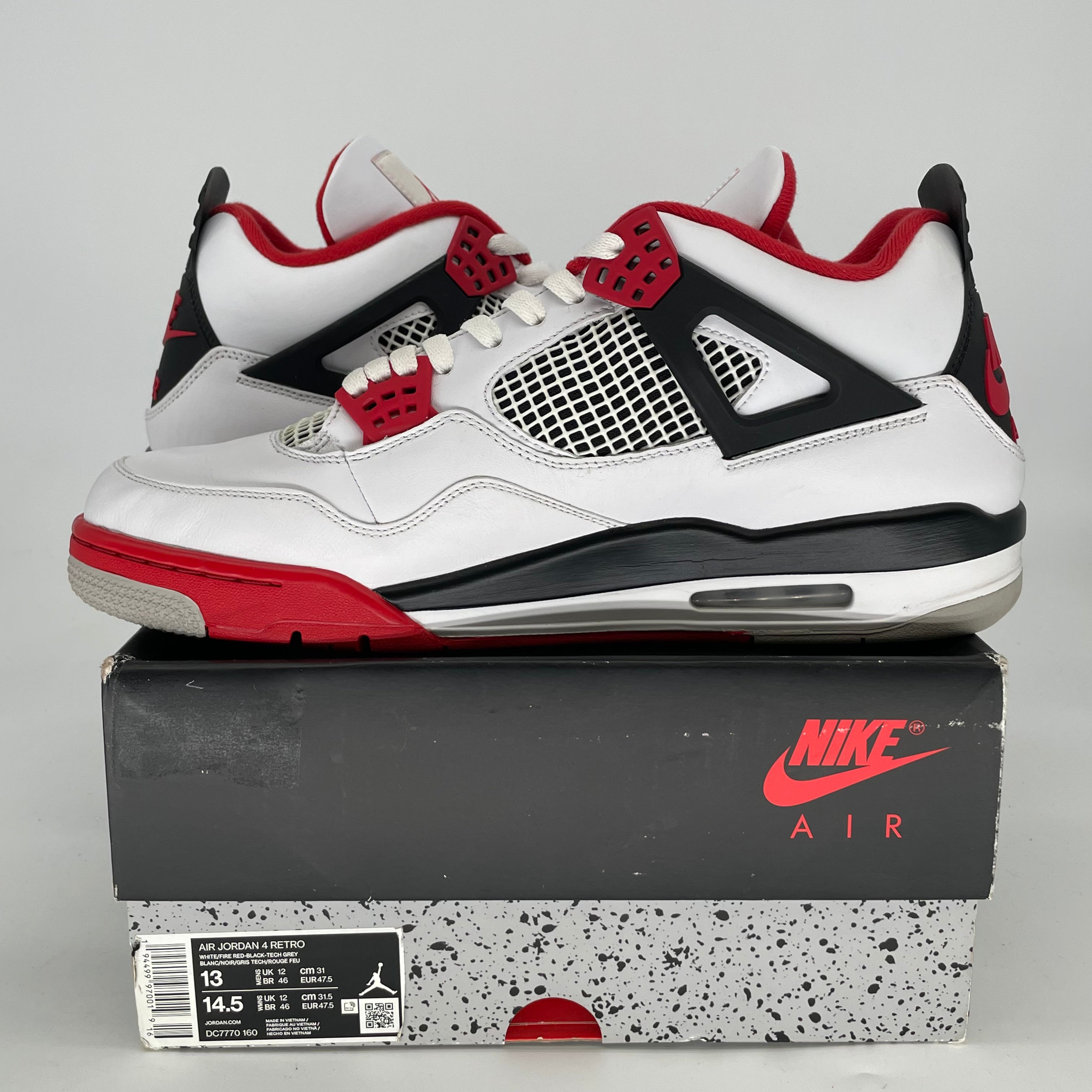AIR JORDAN 4 FIRE RED DC7770-160 SIZE 13/14.5W