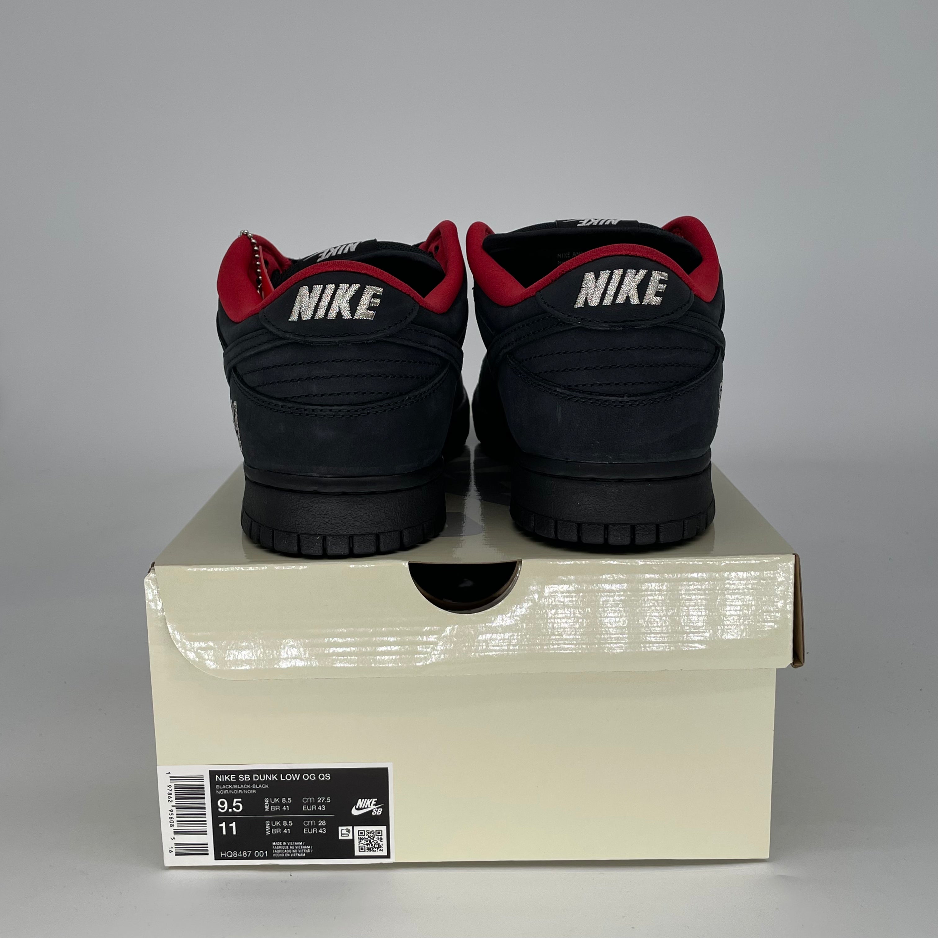 SUPREME X NIKE SB DUNK LOW 94 BLACK HQ8487-001 SIZE 9.5/11W