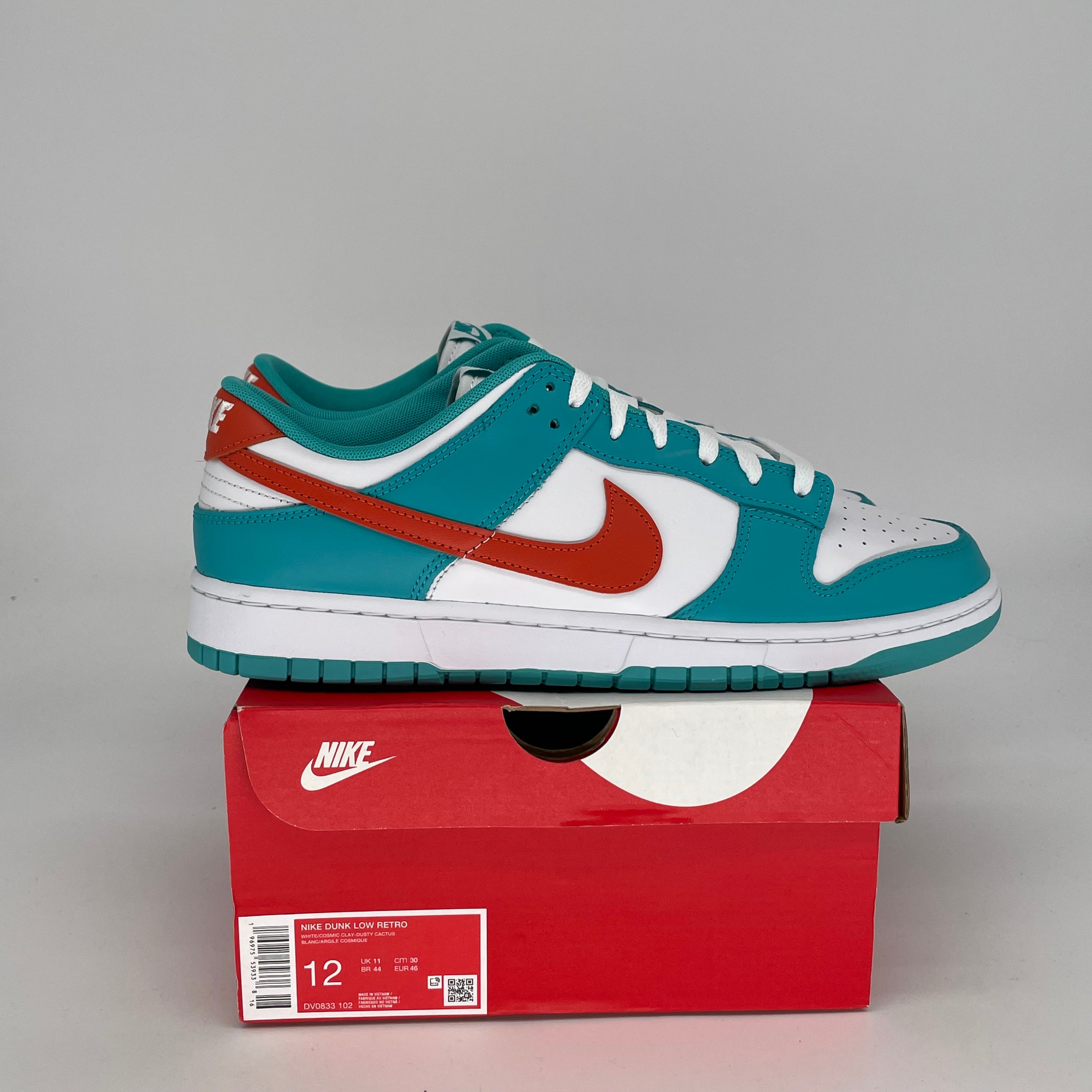 NIKE DUNK LOW MIAMI DOLPHINS SIZE 12 DV0833-102