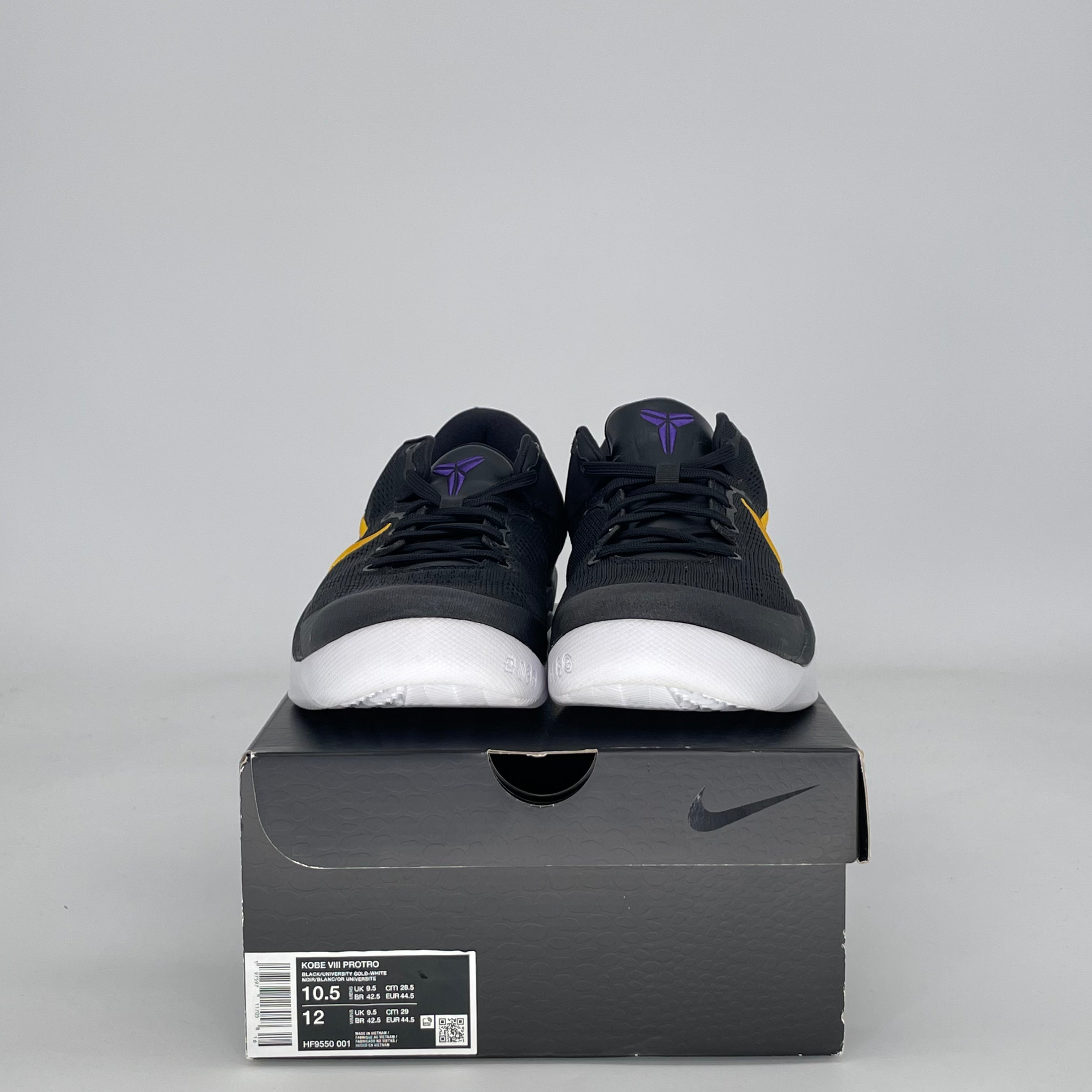 NIKE KOBE 8 PROTRO LAKERS AWAY HF9550-001 SIZE 10.5/12W