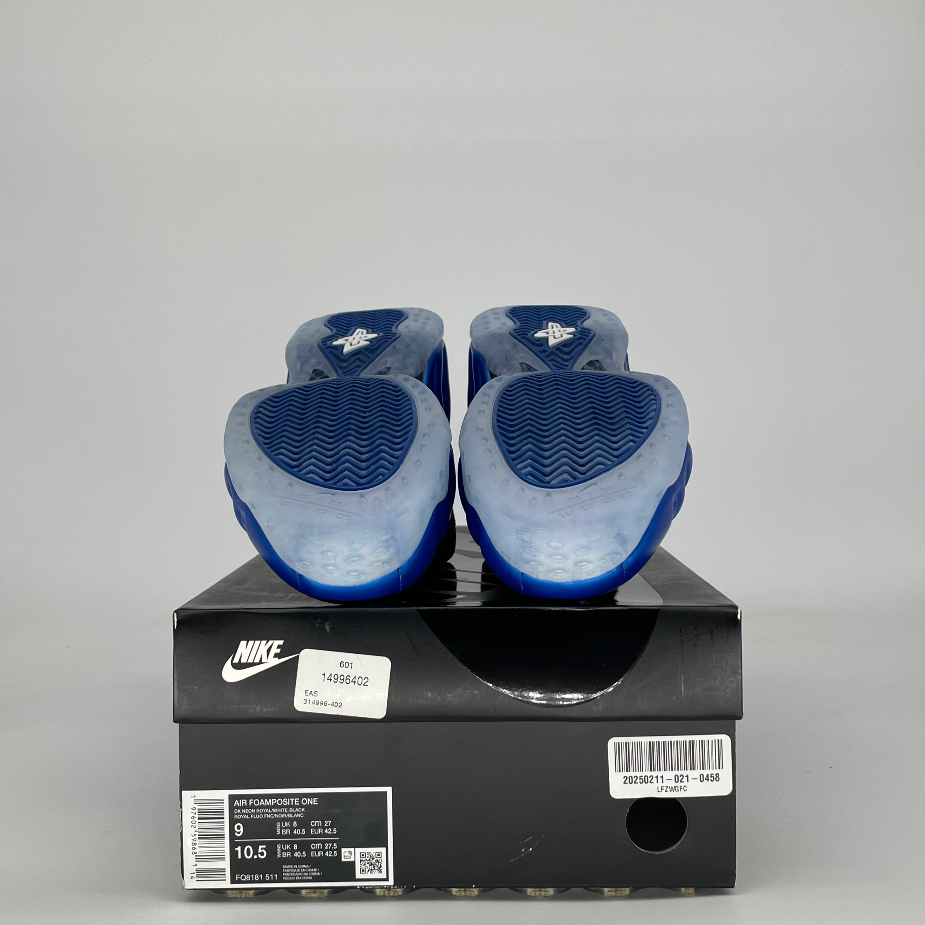 NIKE AIR FOAMPOSITE ONE INTERNATIONAL BLUE FQ8181-511 SIZE 9/10.5W