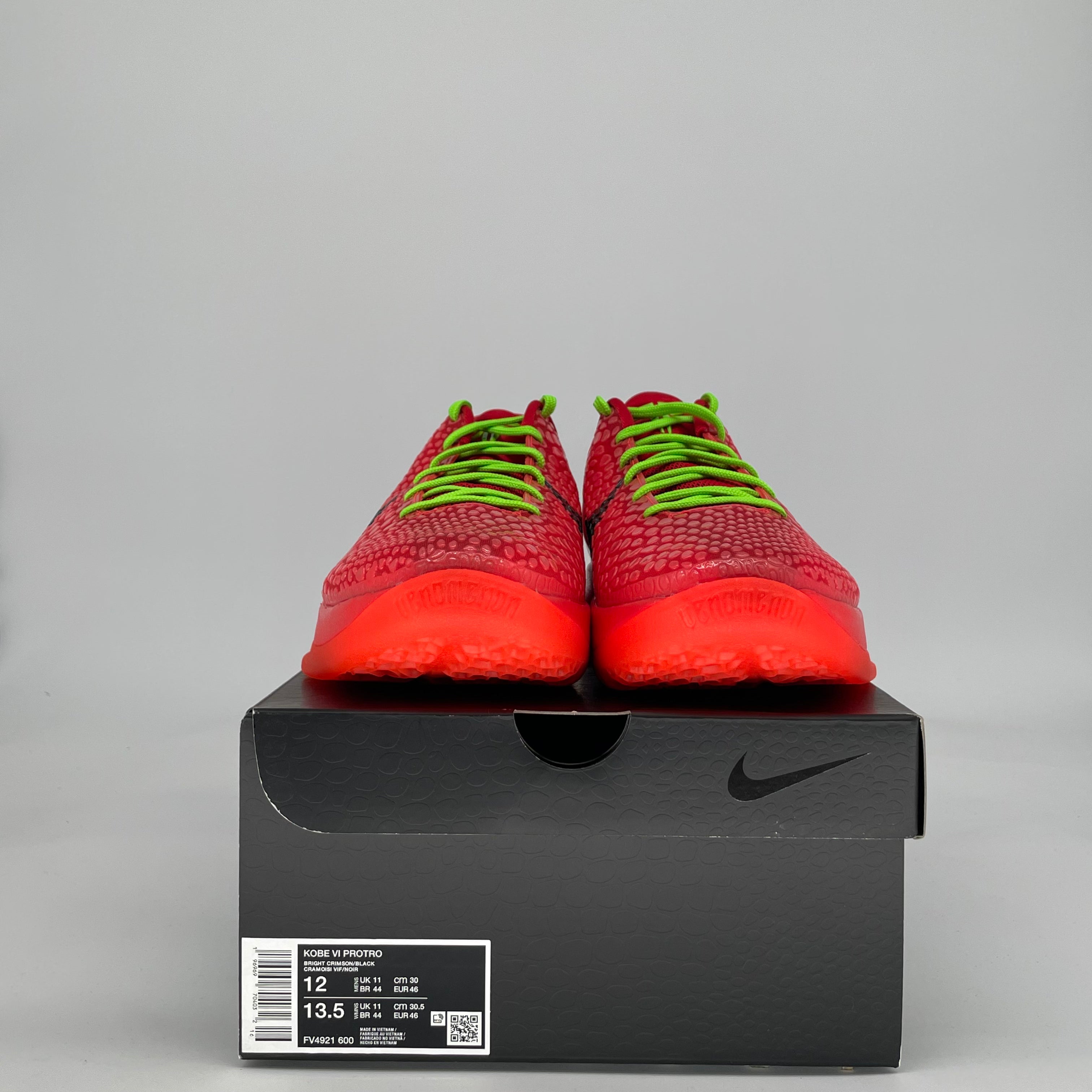 NIKE KOBE 6 PROTRO REVERSE GRINCH FV4921-600 SIZE 12/13.5W