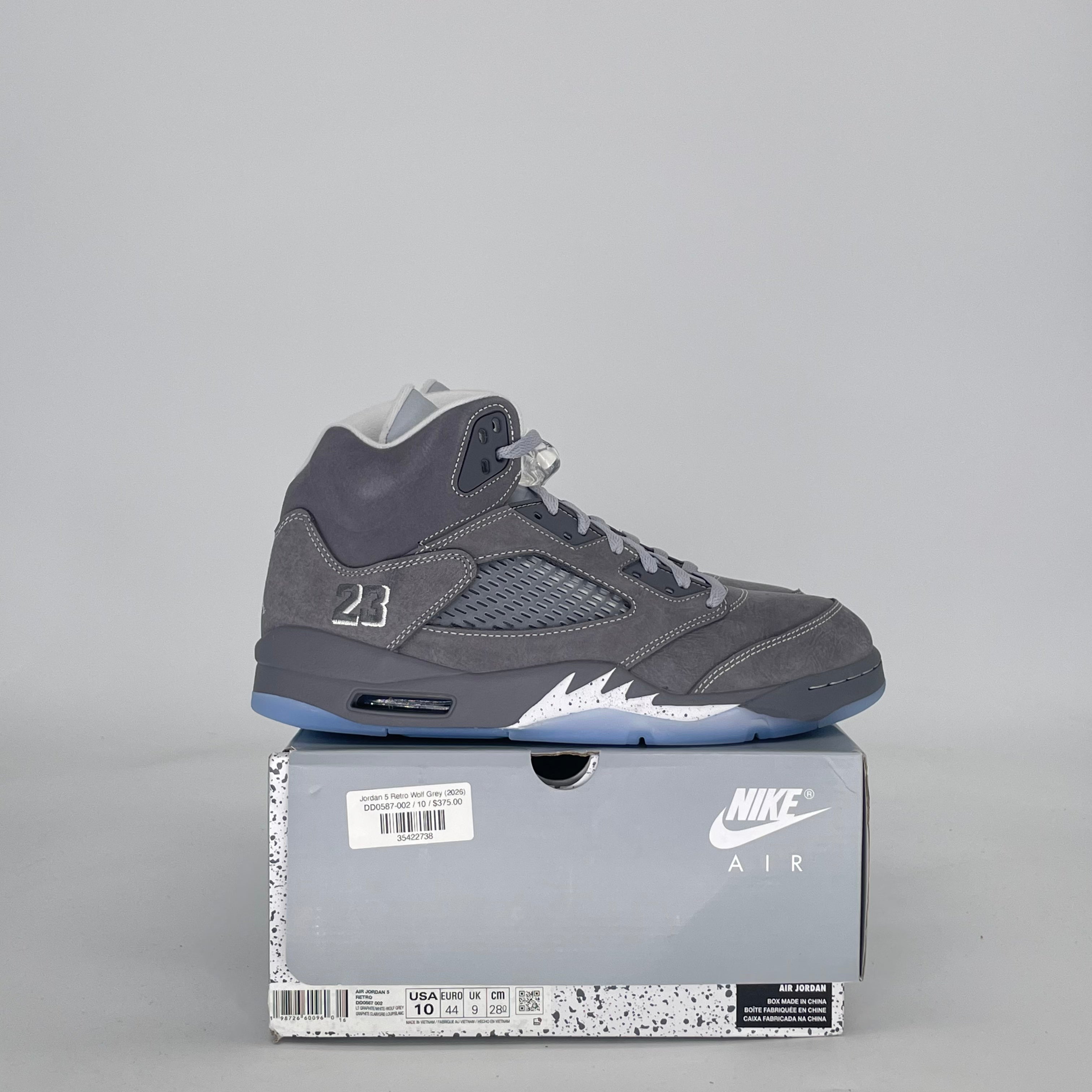 AIR JORDAN 5 WOLF GREY DD0587-002 SIZE 10/11.5W