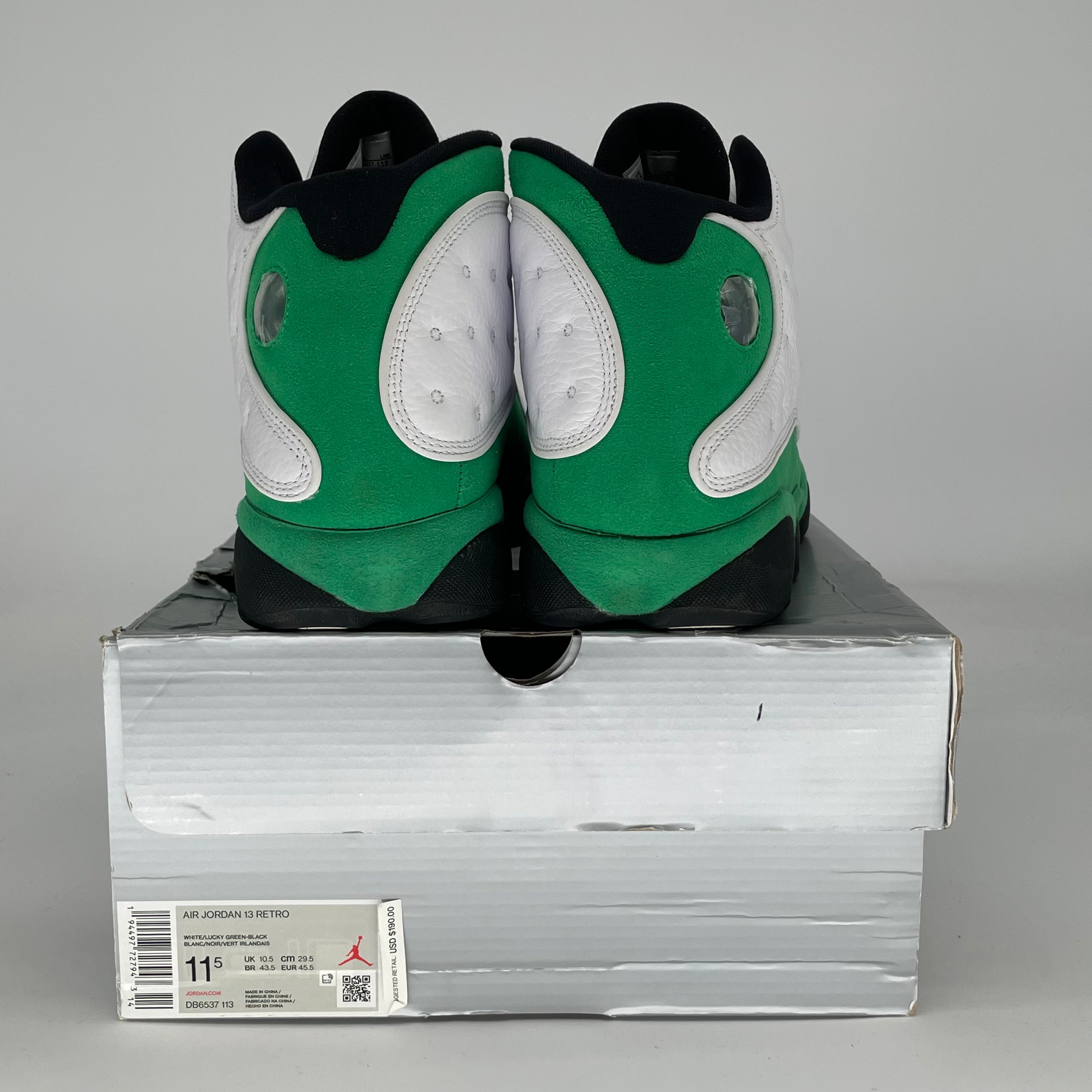 AIR JORDAN 13 WHITE LUCKY GREEN DB6537-113 SIZE 11.5/13W