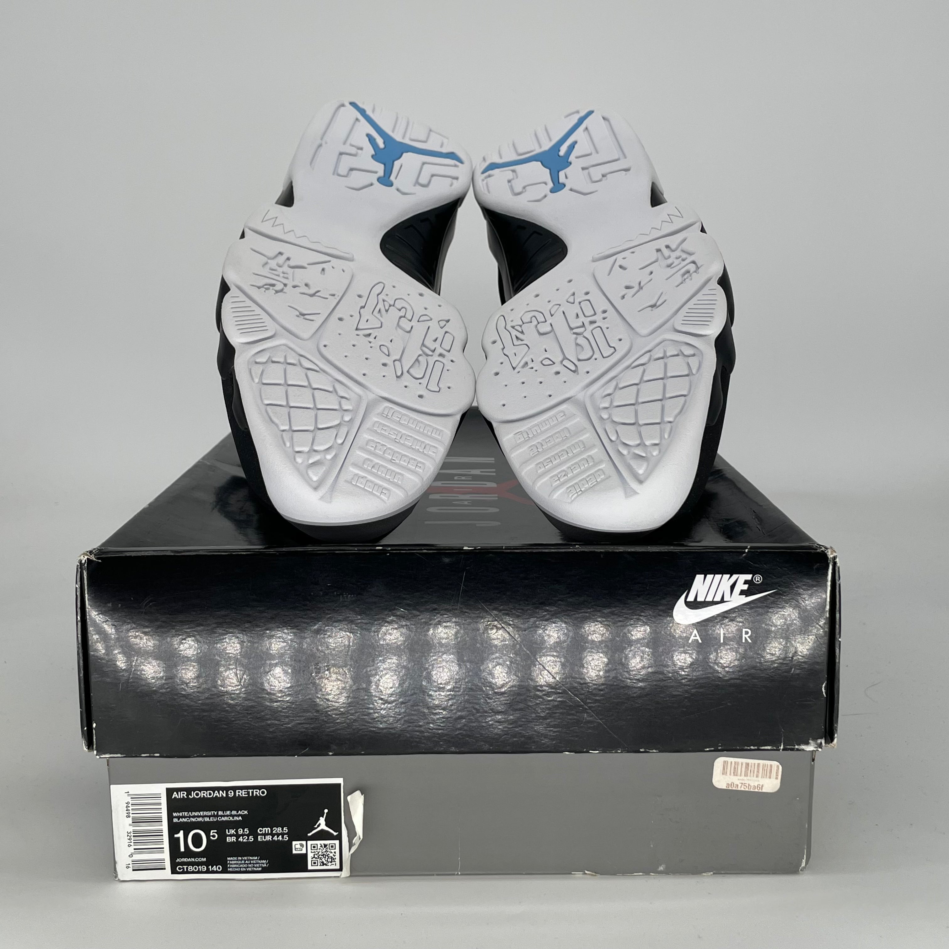 AIR JORDAN 9 UNIVERSITY BLUE CT8019-140 SIZE 10.5/12W