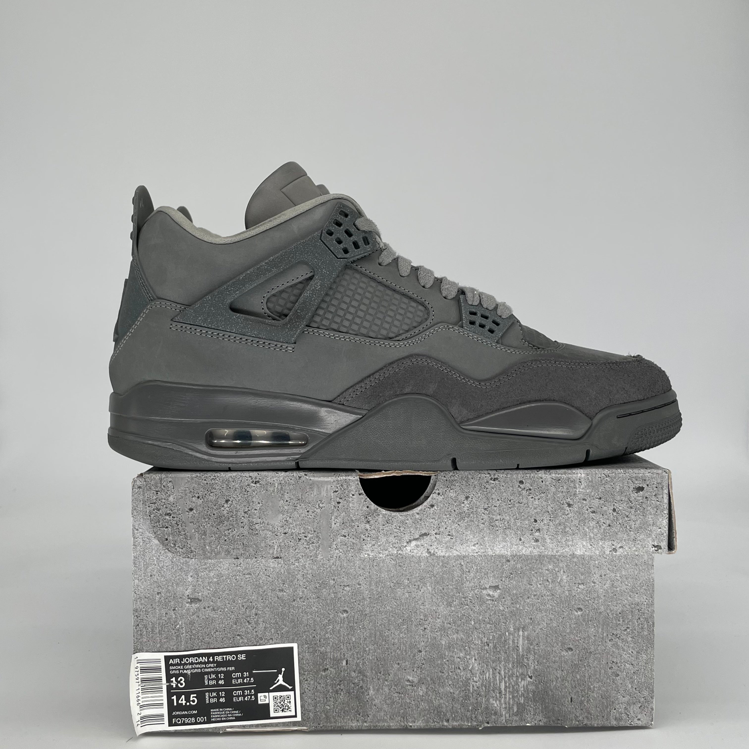 AIR JORDAN 4 WET CEMENT FQ7928-001 SIZE 13/14.5W