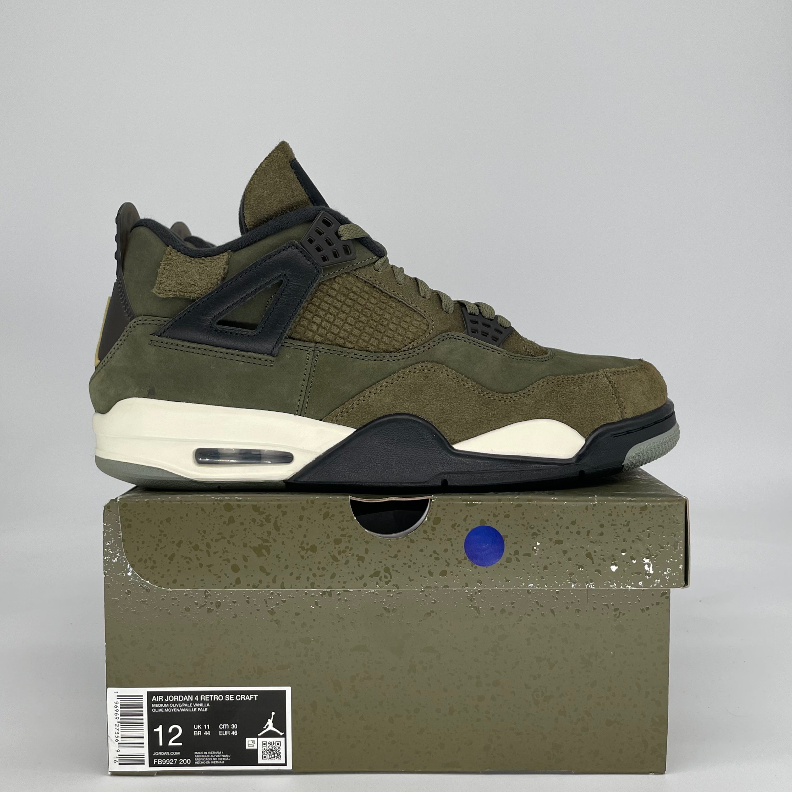 AIR JORDAN 4 CRAFT MEDIUM OLIVE FB9927-200 SIZE 12/13.5W