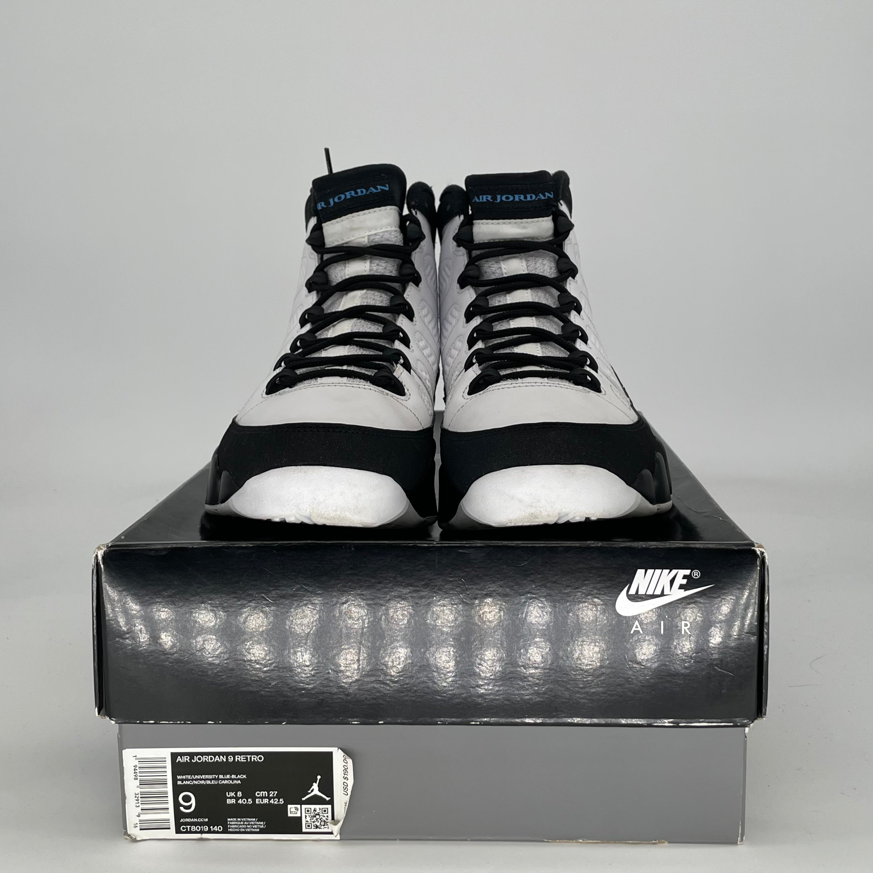 AIR JORDAN 9 UNIVERSITY BLUE CT8019-140 SIZE 9/10.5W