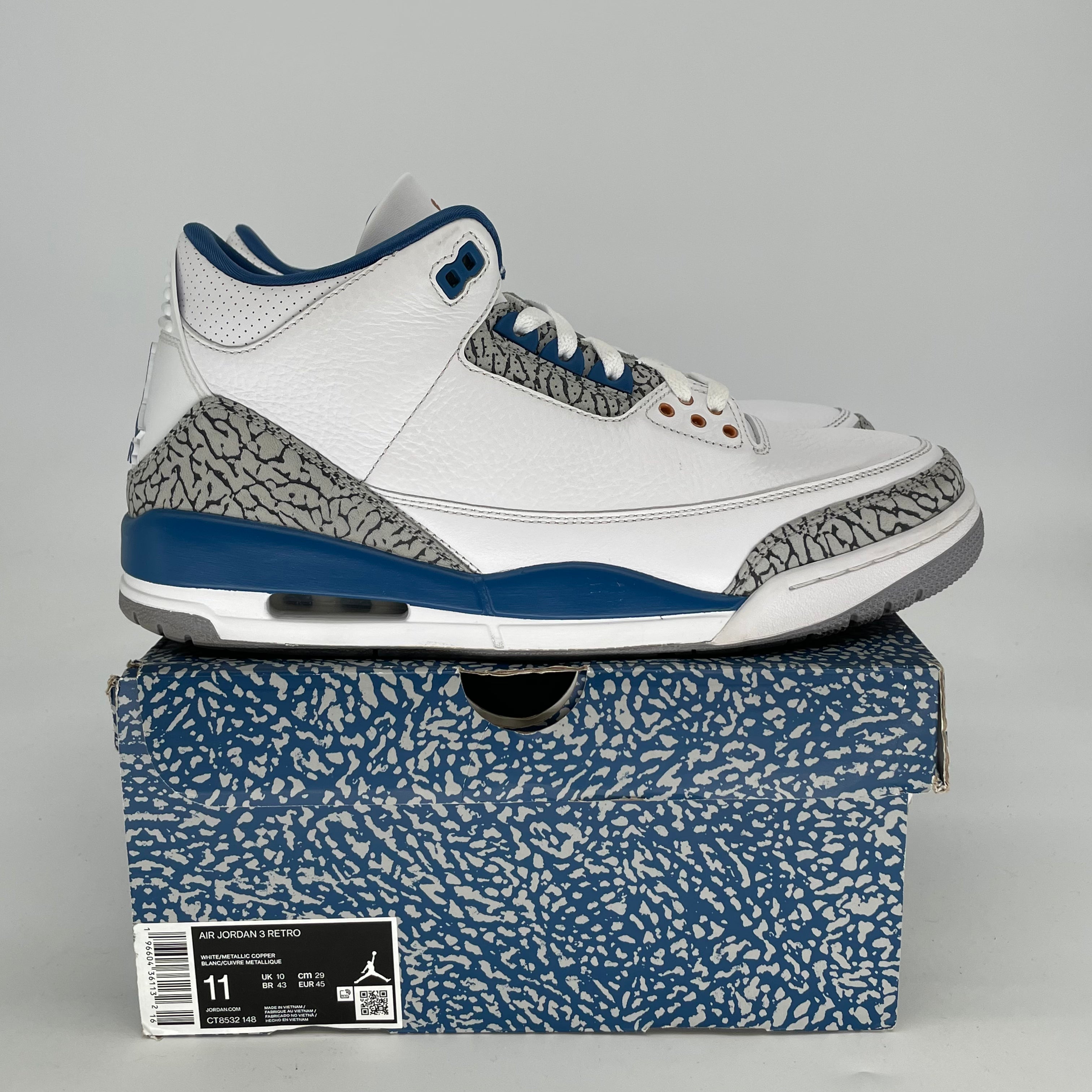 AIR JORDAN 3 WIZARDS CT8532-148 SIZE 11/12.5W