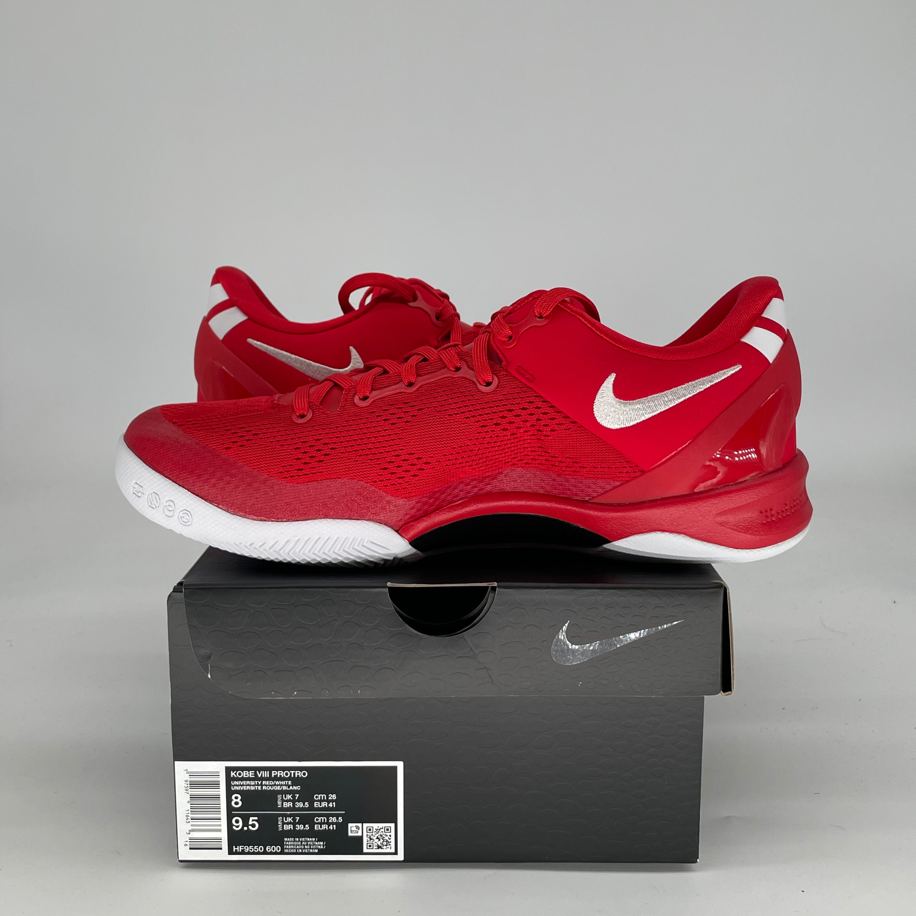 NIKE KOBE 8 PROTRO UNIVERSITY RED HF9550-600 SIZE 8/9.5W