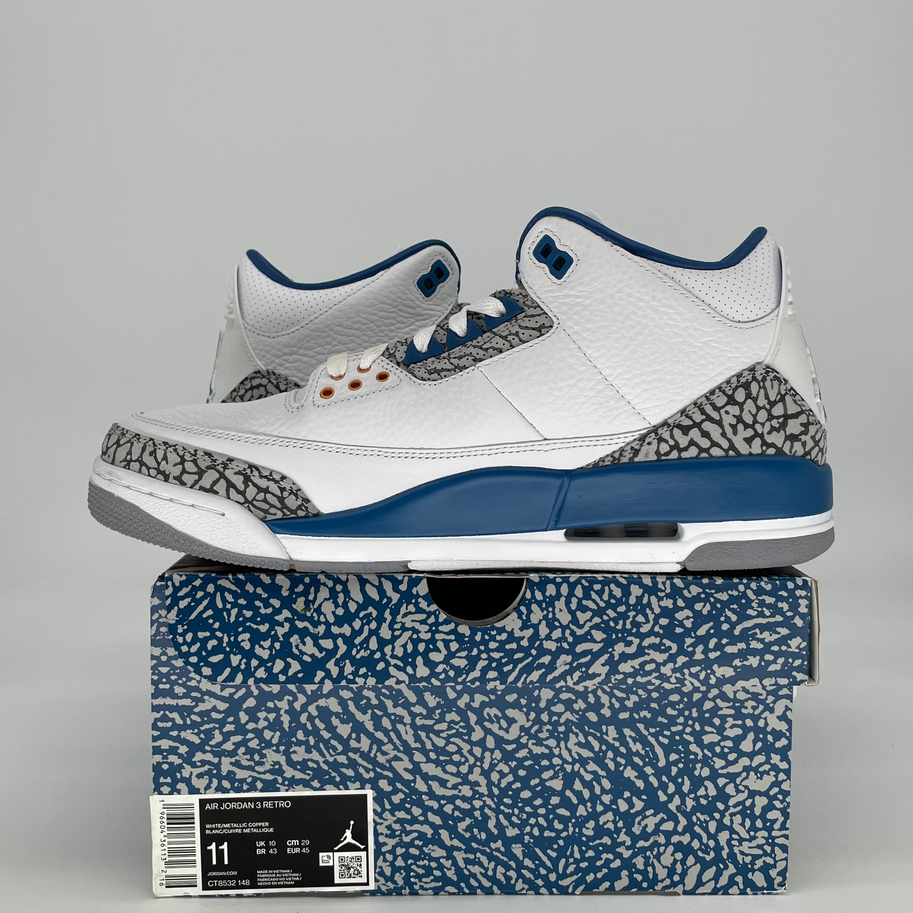 AIR JORDAN 3 WIZARDS CT8532-148 SIZE 11/12.5W