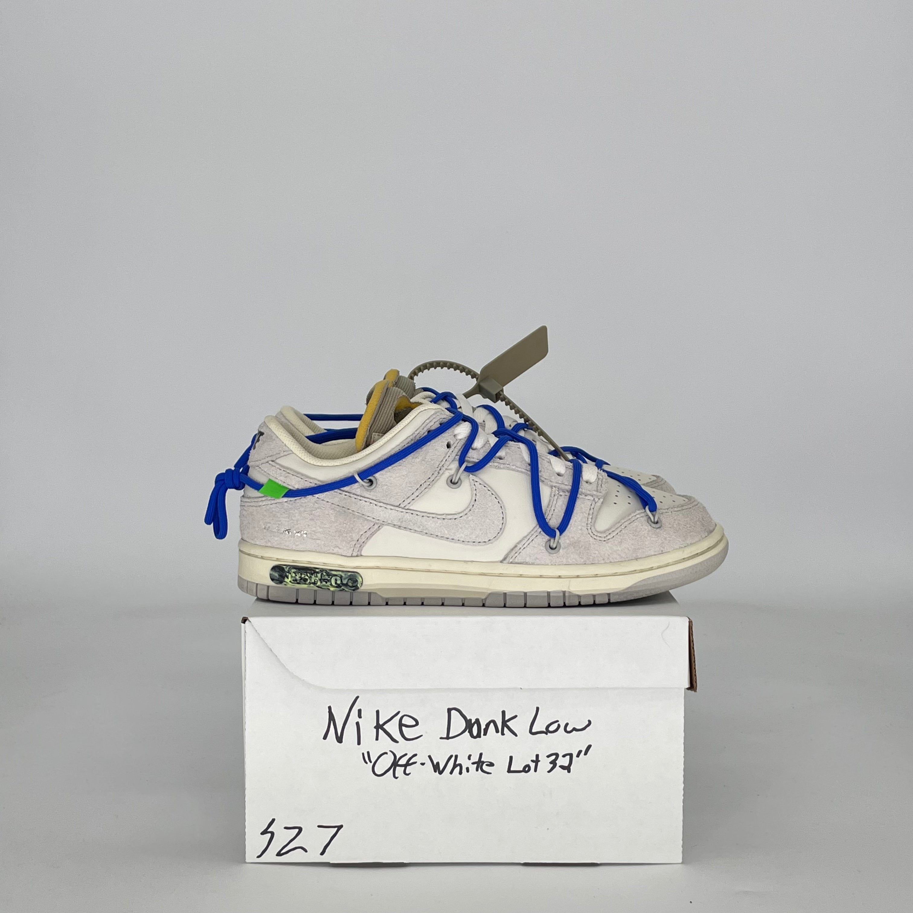 NIKE DUNK LOW OFF-WHITE LOT 32 DJ0950-104 SIZE 7/8.5W GS