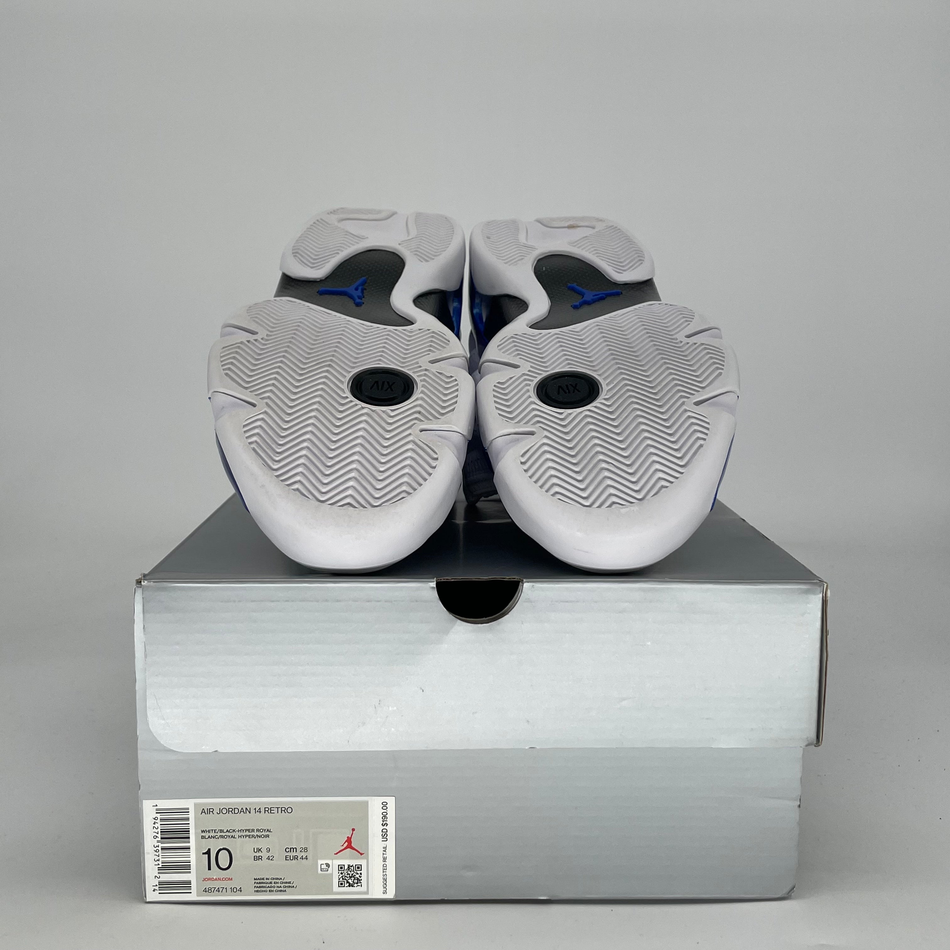 AIR JORDAN 14 WHITE HYPER ROYAL HJ7710-101 SIZE 10/11.5W