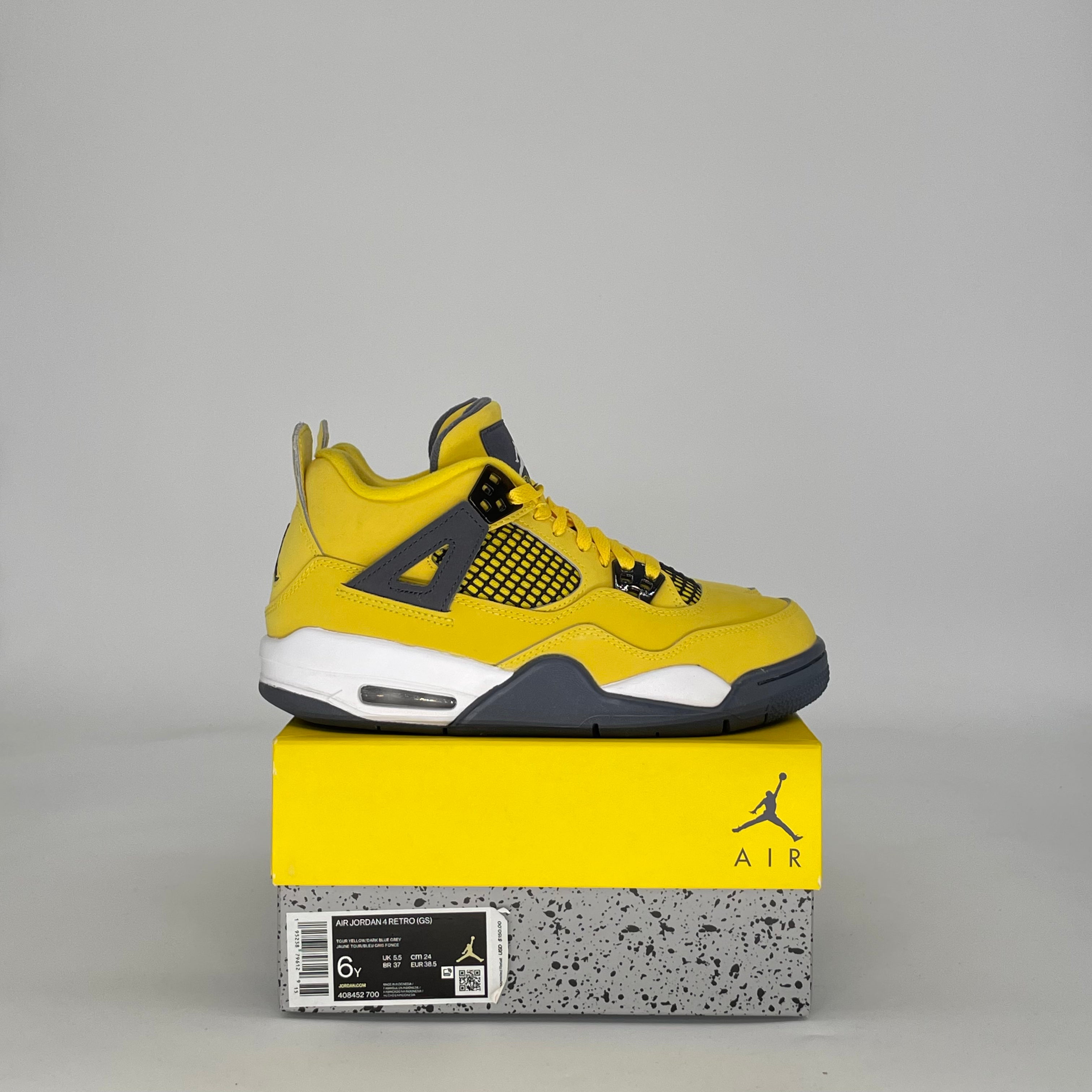 AIR JORDAN 4 LIGHTNING (2021) 408452-700 SIZE 6/7.5W GS