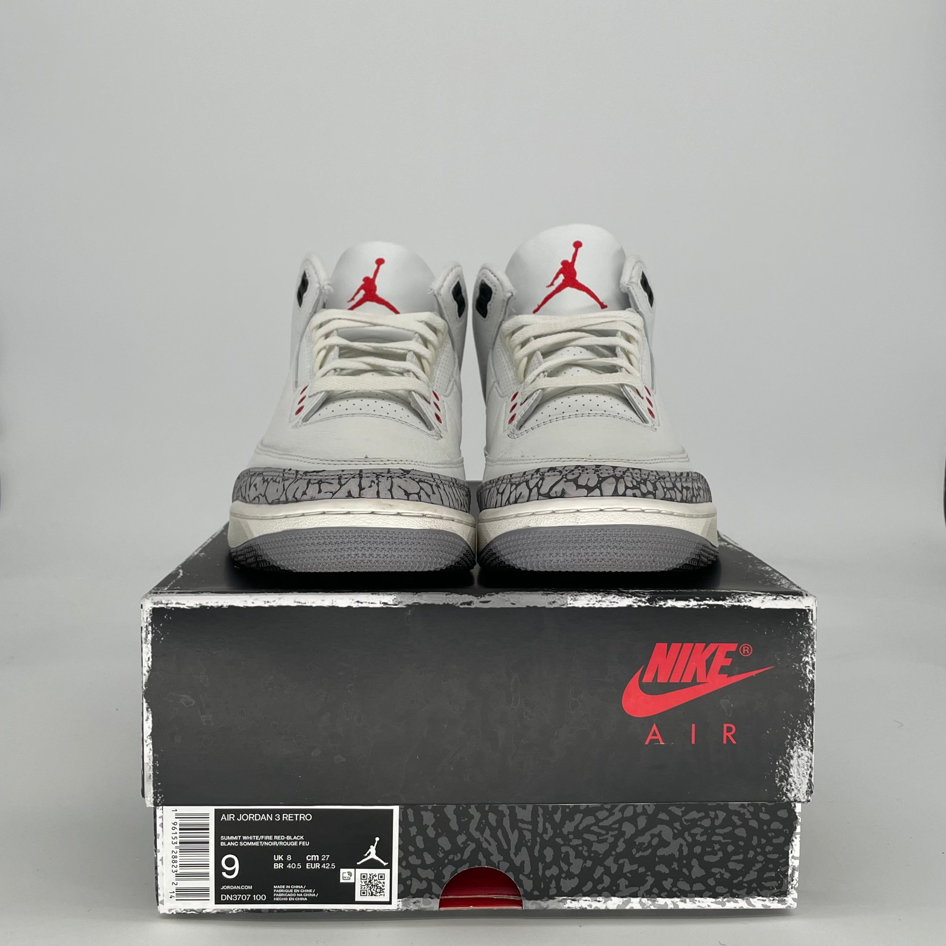 AIR JORDAN 3 WHITE CEMENT REIMAGINED DN3707-100 SIZE 9/10.5W