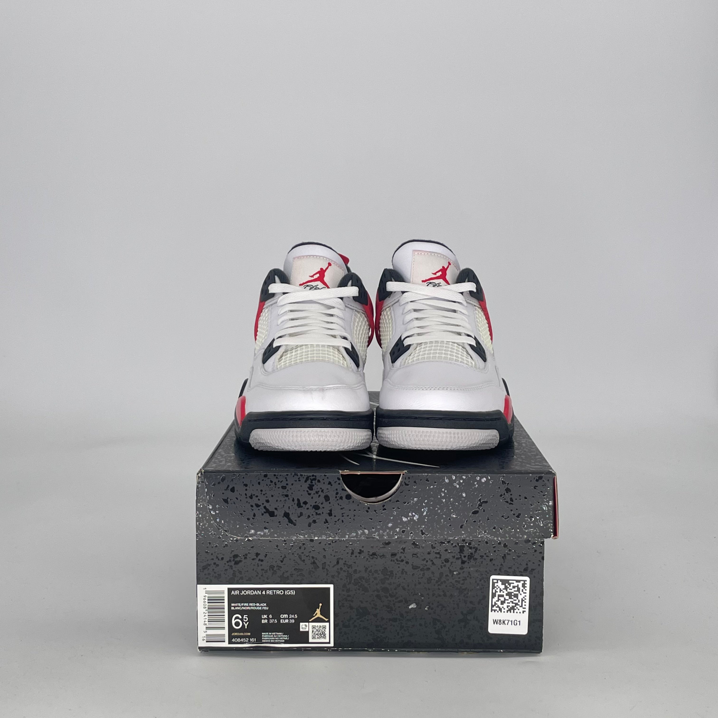 AIR JORDAN 4 RED CEMENT 408452-161 SIZE 6.5/8W GS