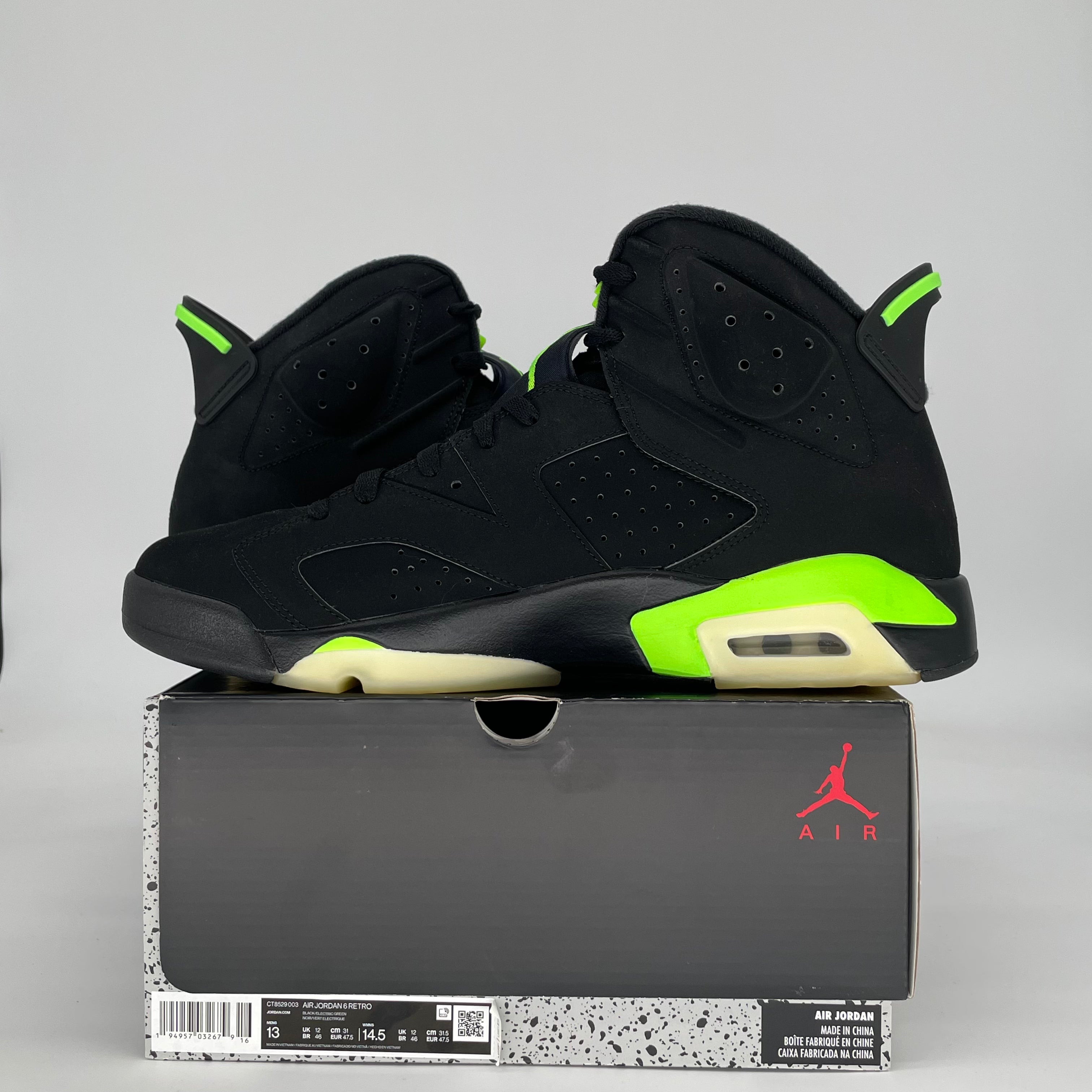AIR JORDAN 6 ELECTRIC GREEN CT8529-003 SIZE 13/14.5W