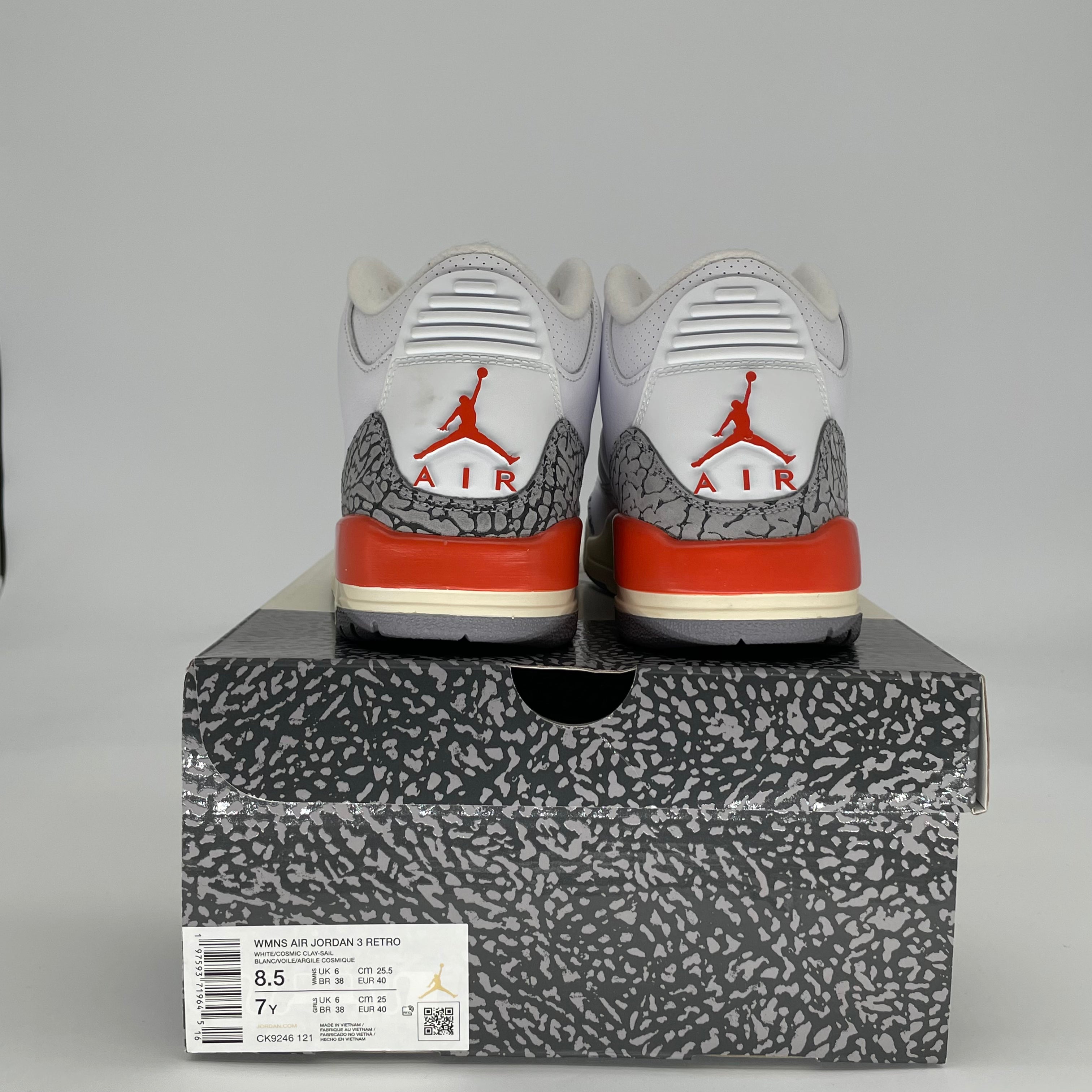 AIR JORDAN 3 GEORGIA PEACH W CK9246-121 SIZE 7/8.5W