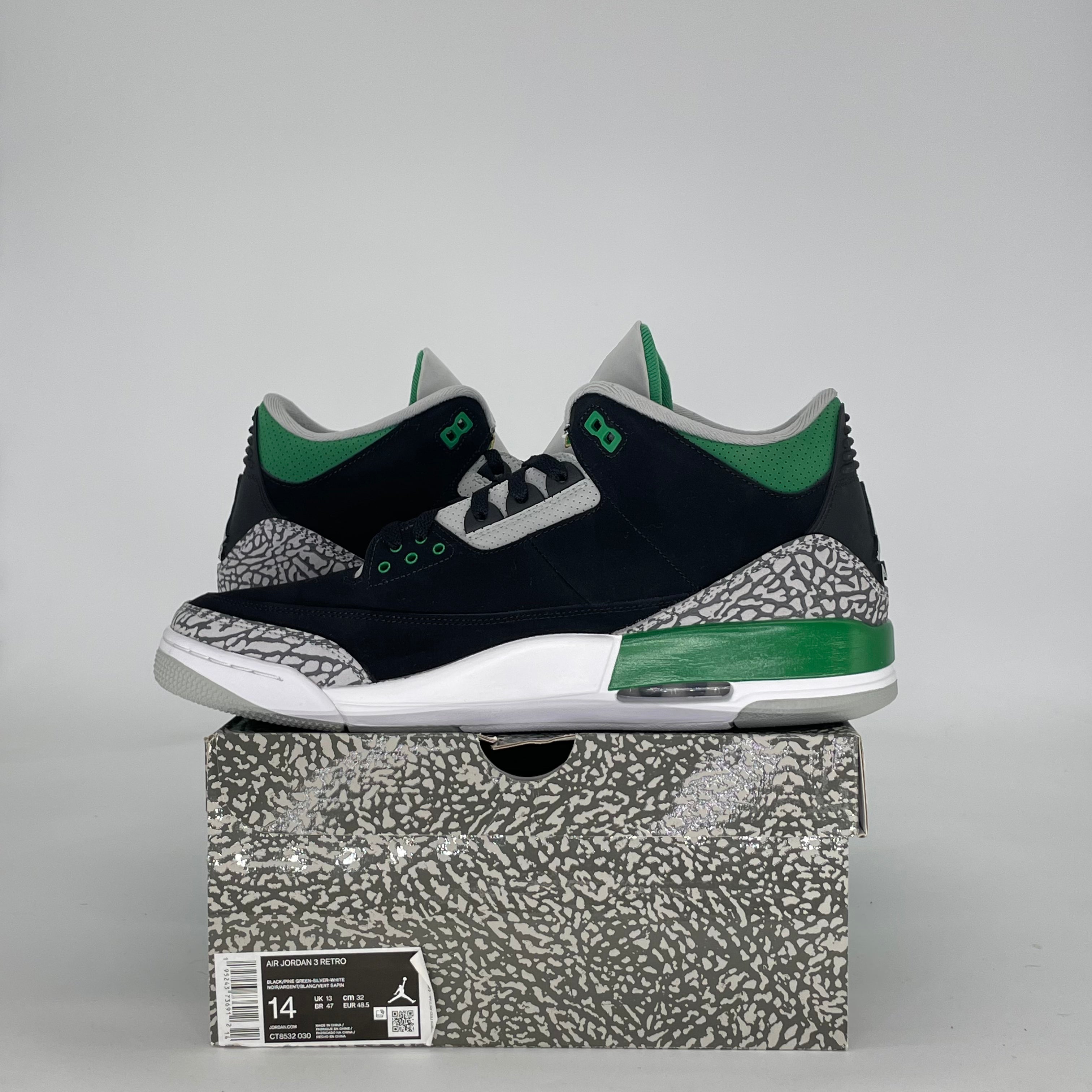 AIR JORDAN 3 PINE GREEN CT8532-030 SIZE 14/15.5W