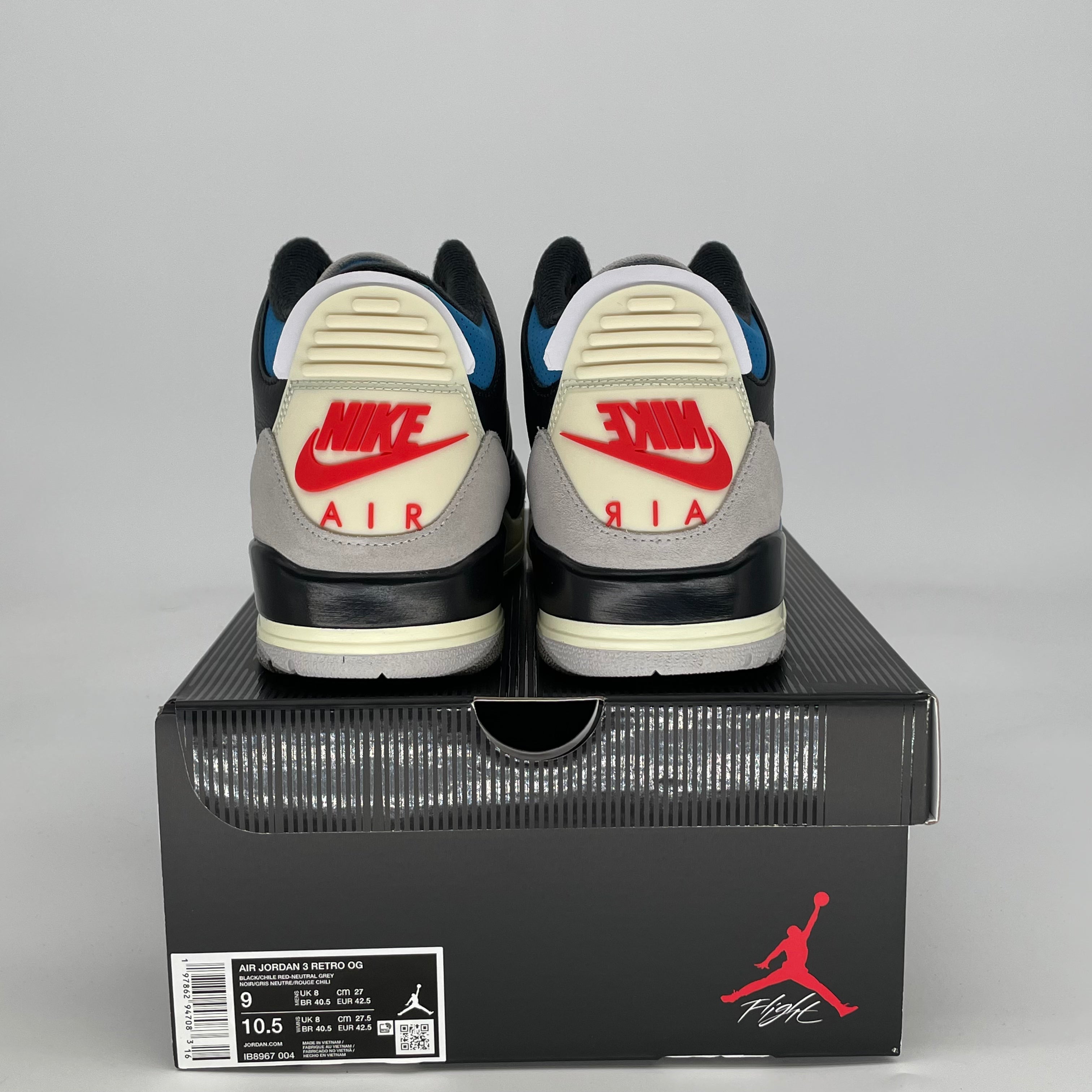 AIR JORDAN 3 RARE AIR IB8967-004 SIZE 9/10.5W