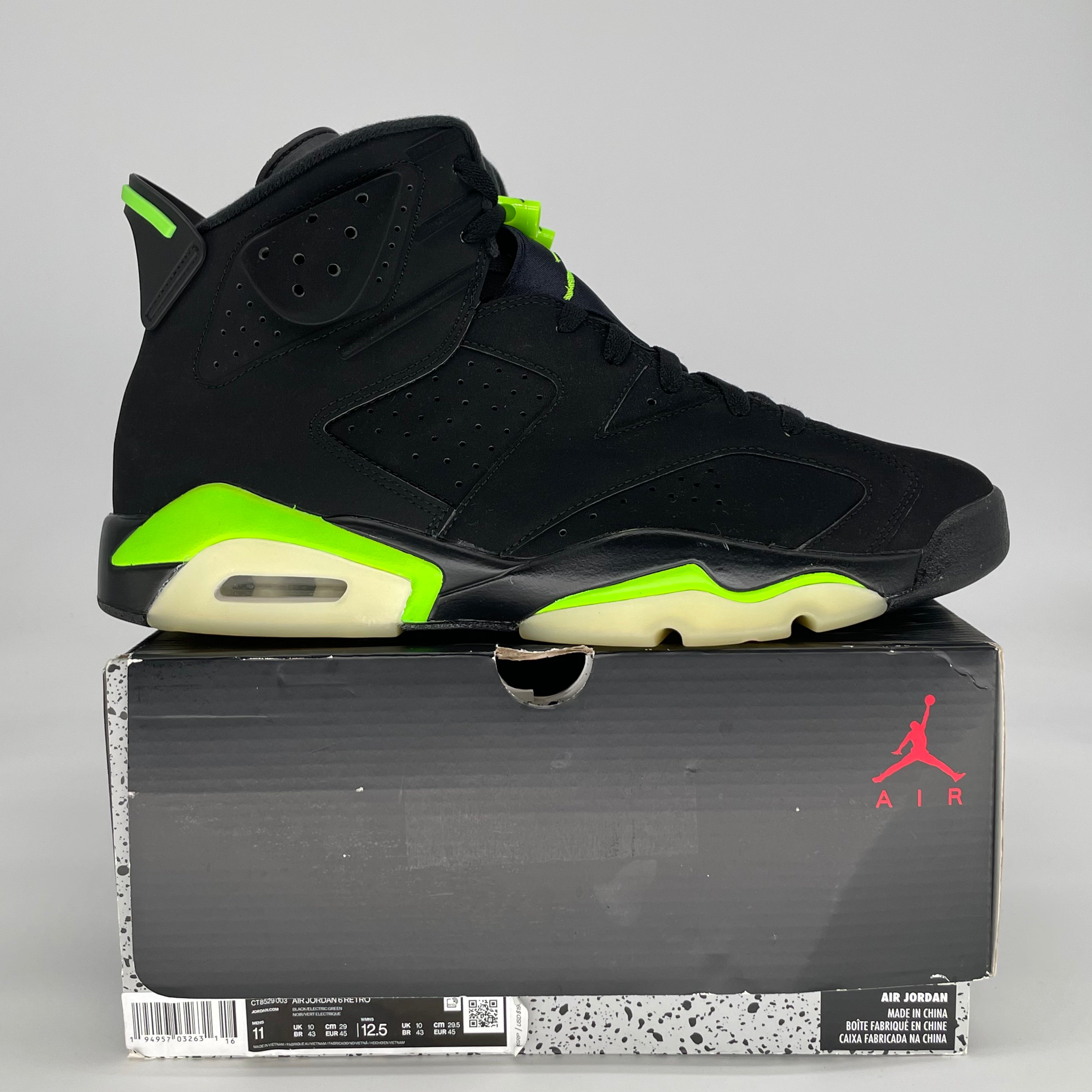 AIR JORDAN 6 ELECTRIC GREEN CT8529-003 SIZE 11/12.5W