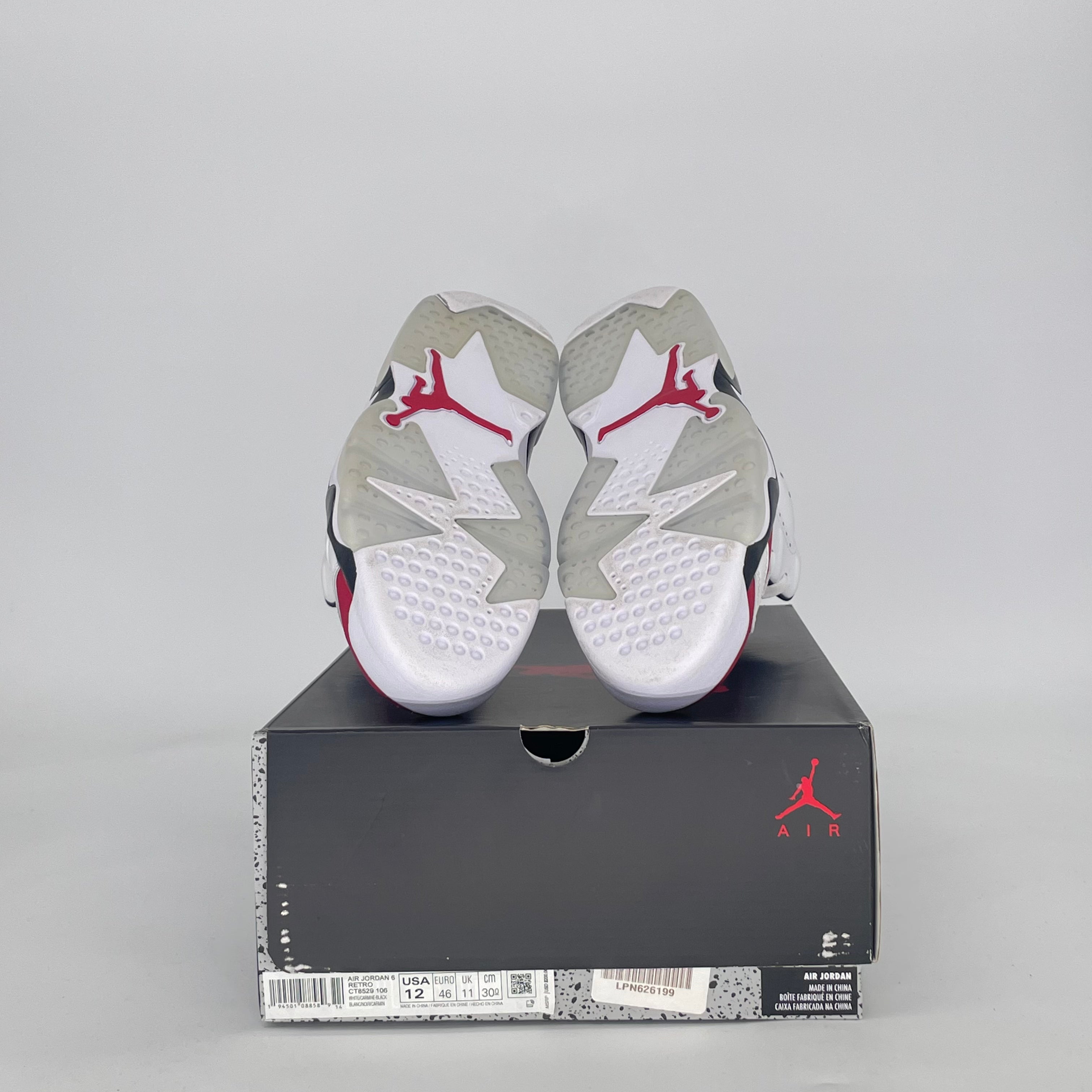 AIR JORDAN 6 CARMINE (2021) CT8529-106 SIZE 12/13.5W