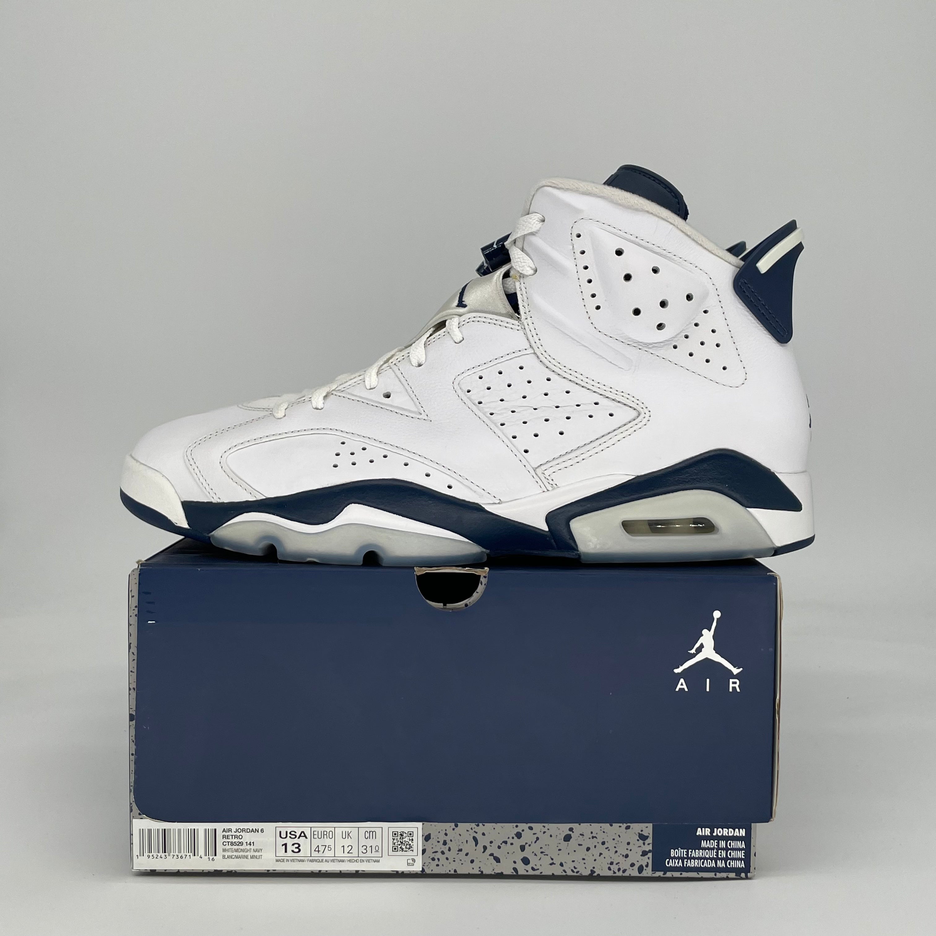 AIR JORDAN 6 MIDNIGHT NAVY CT8529-141 SIZE 13/14.5W