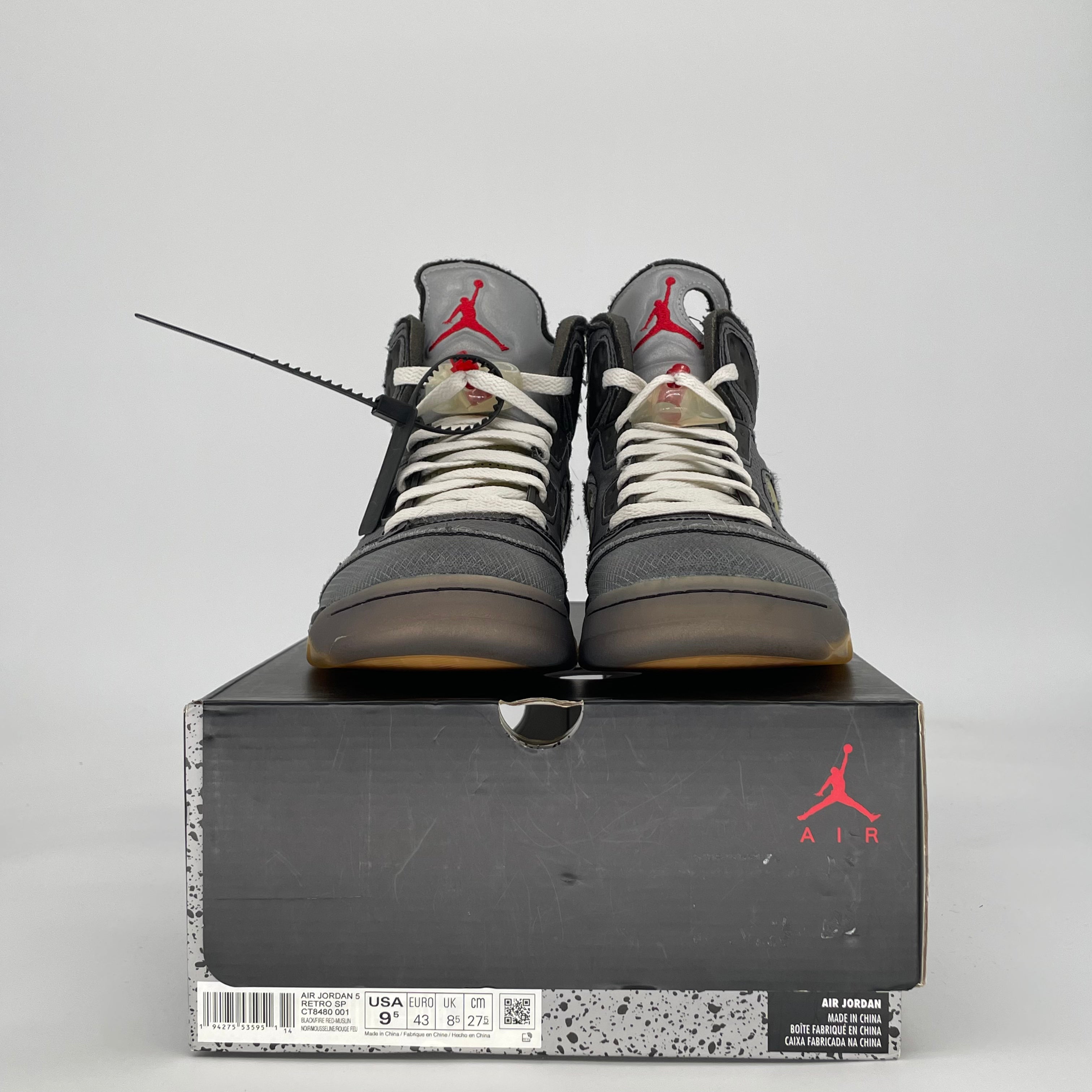 AIR JORDAN 5 OFF-WHITE MUSLIN CT8480-001 SIZE 9.5/11W
