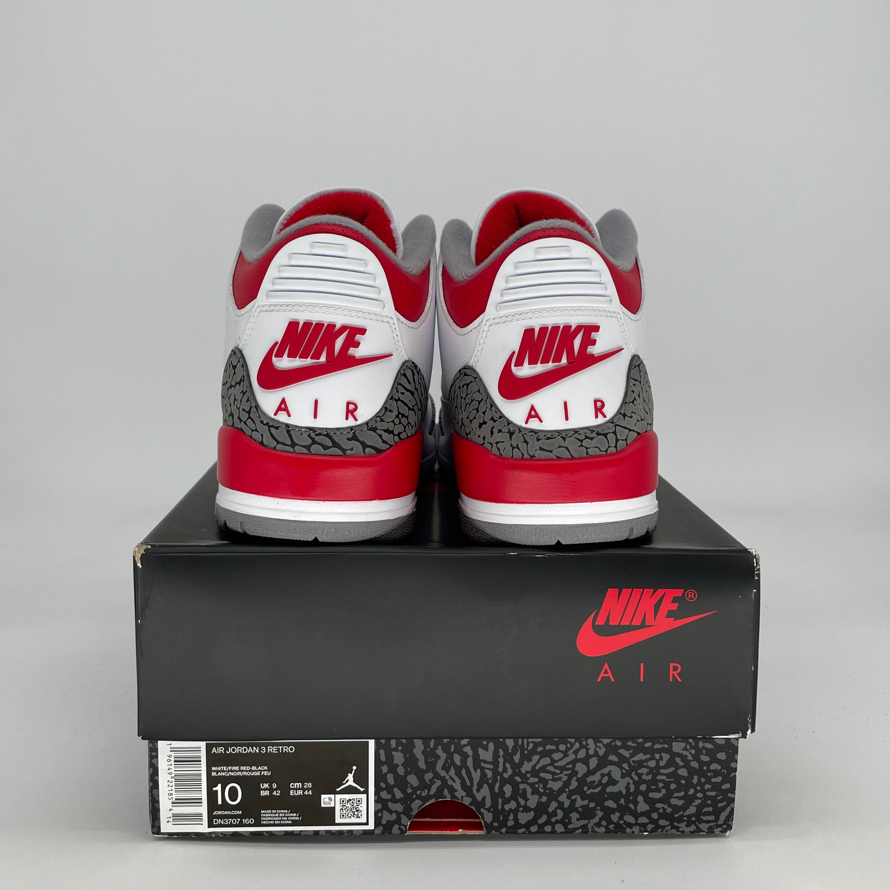 AIR JORDAN 3 FIRE RED DN3707-160 SIZE 10/11.5W