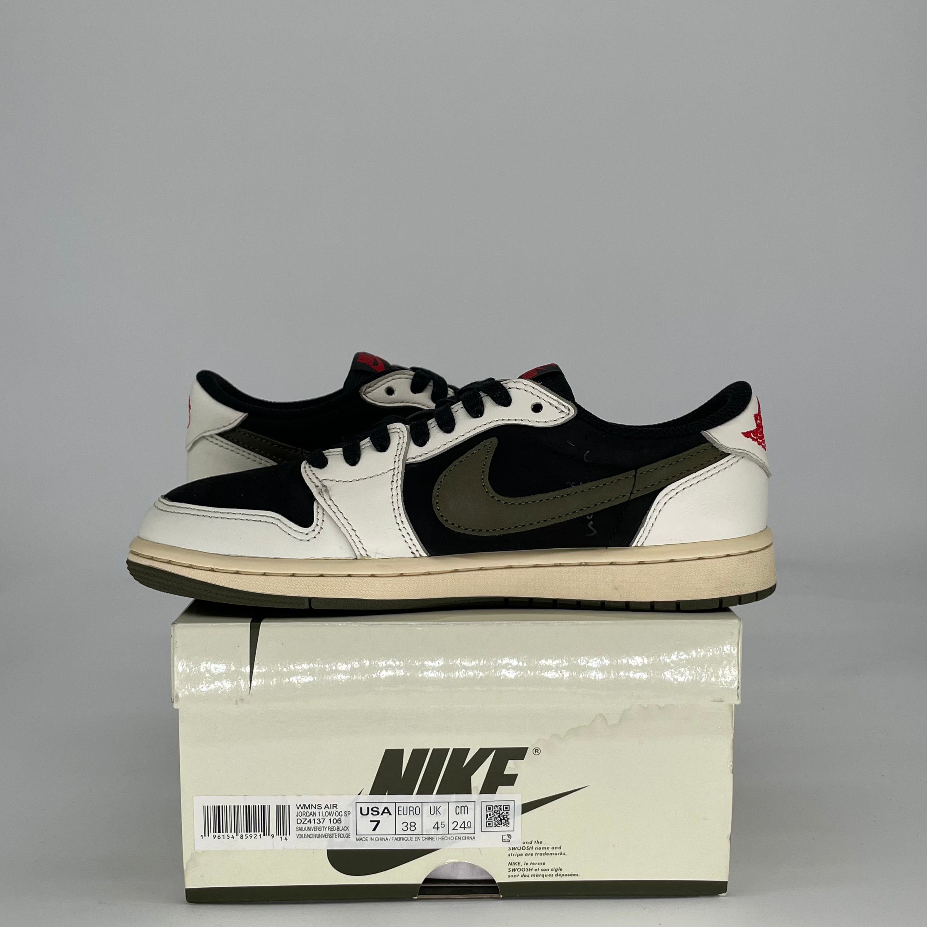 TRAVIS SCOTT X AIR JORDAN 1 LOW OLIVE W DZ4137-106 SIZE 5.5/7W