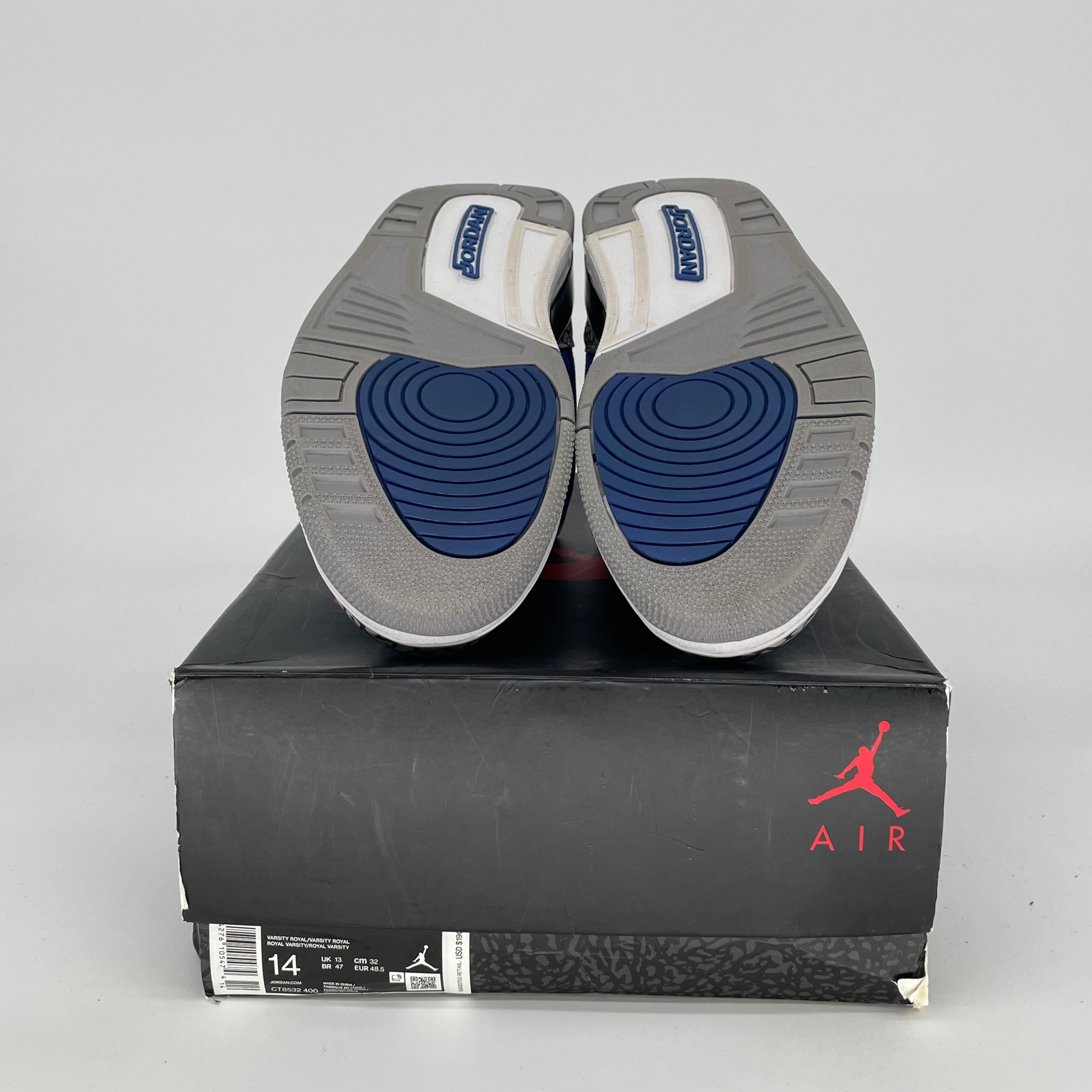AIR JORDAN 3 VARSITY ROYAL CEMENT SIZE 14/15/5W CT8532-400