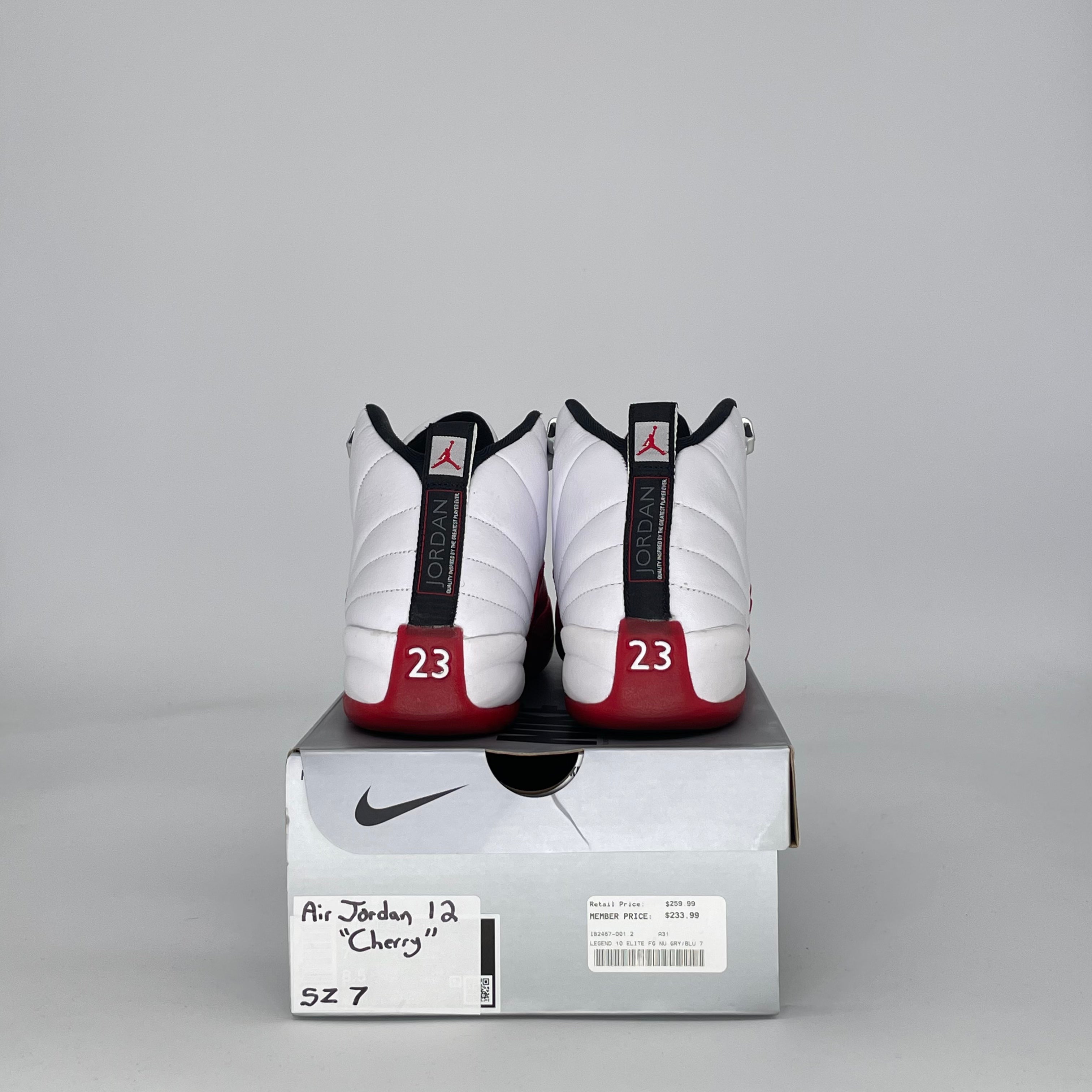 AIR JORDAN 12 CHERRY 153265-116 SIZE 7/8.5W GS
