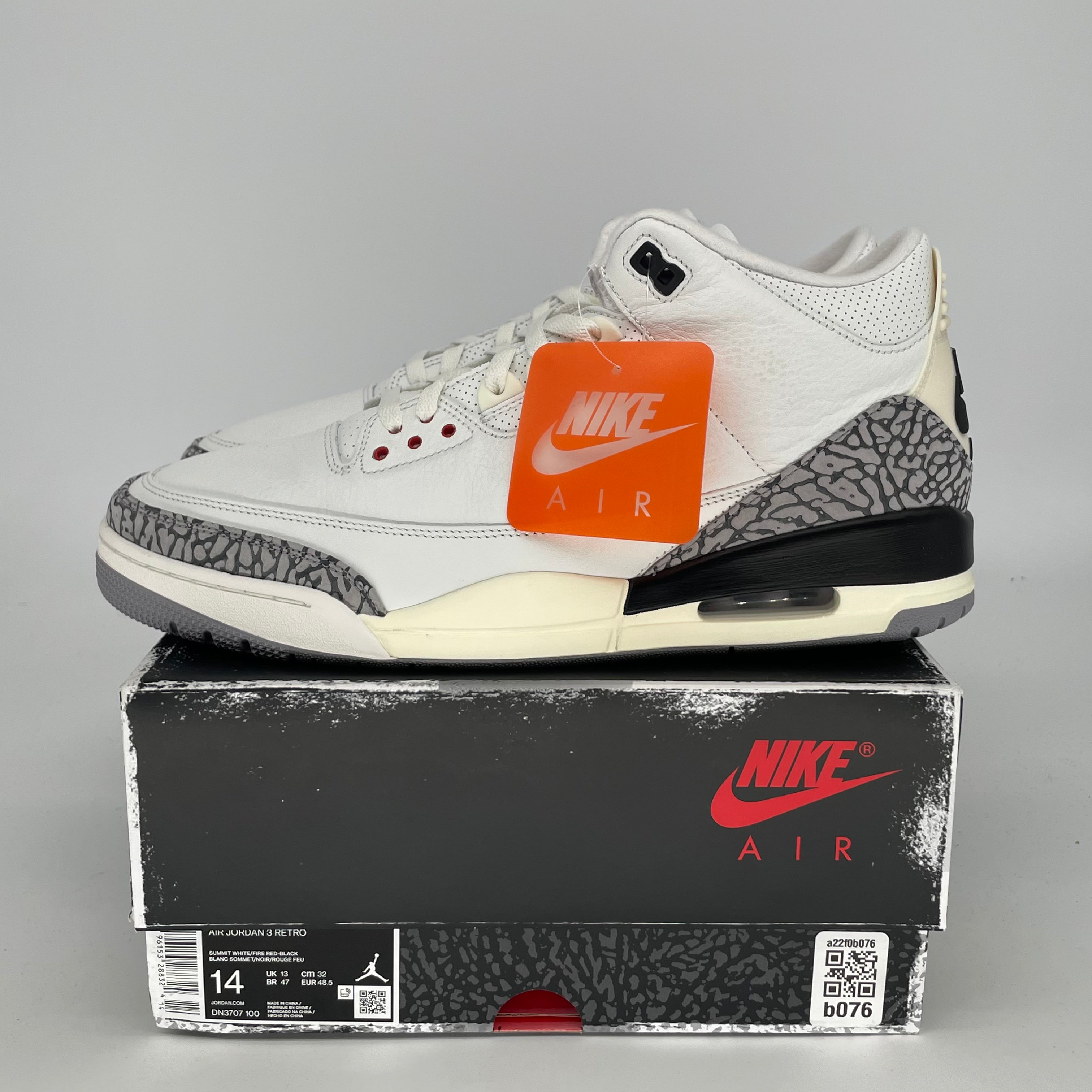 AIR JORDAN 3 WHITE CEMENT REIMAGINED SIZE 14/15.5W DN3707-100
