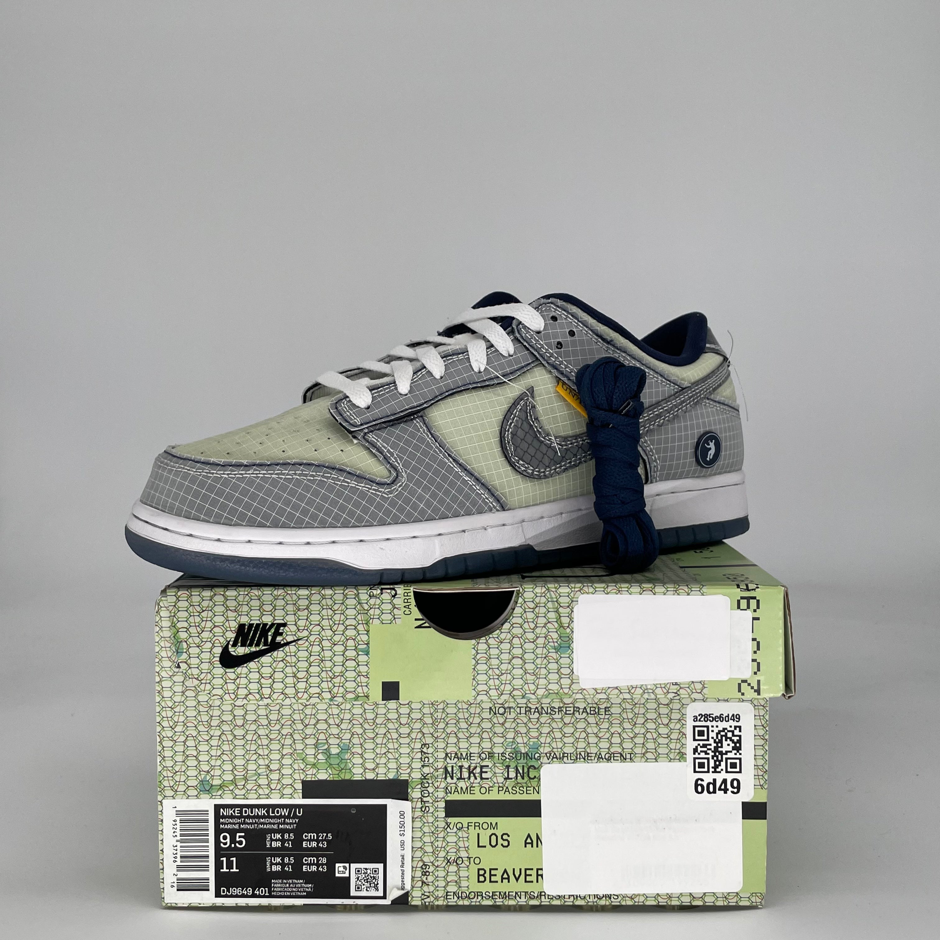 NIKE DUNK LOW UNION PASSPORT PACK PISTACHIO DJ9649-401 SIZE 9.5/11W
