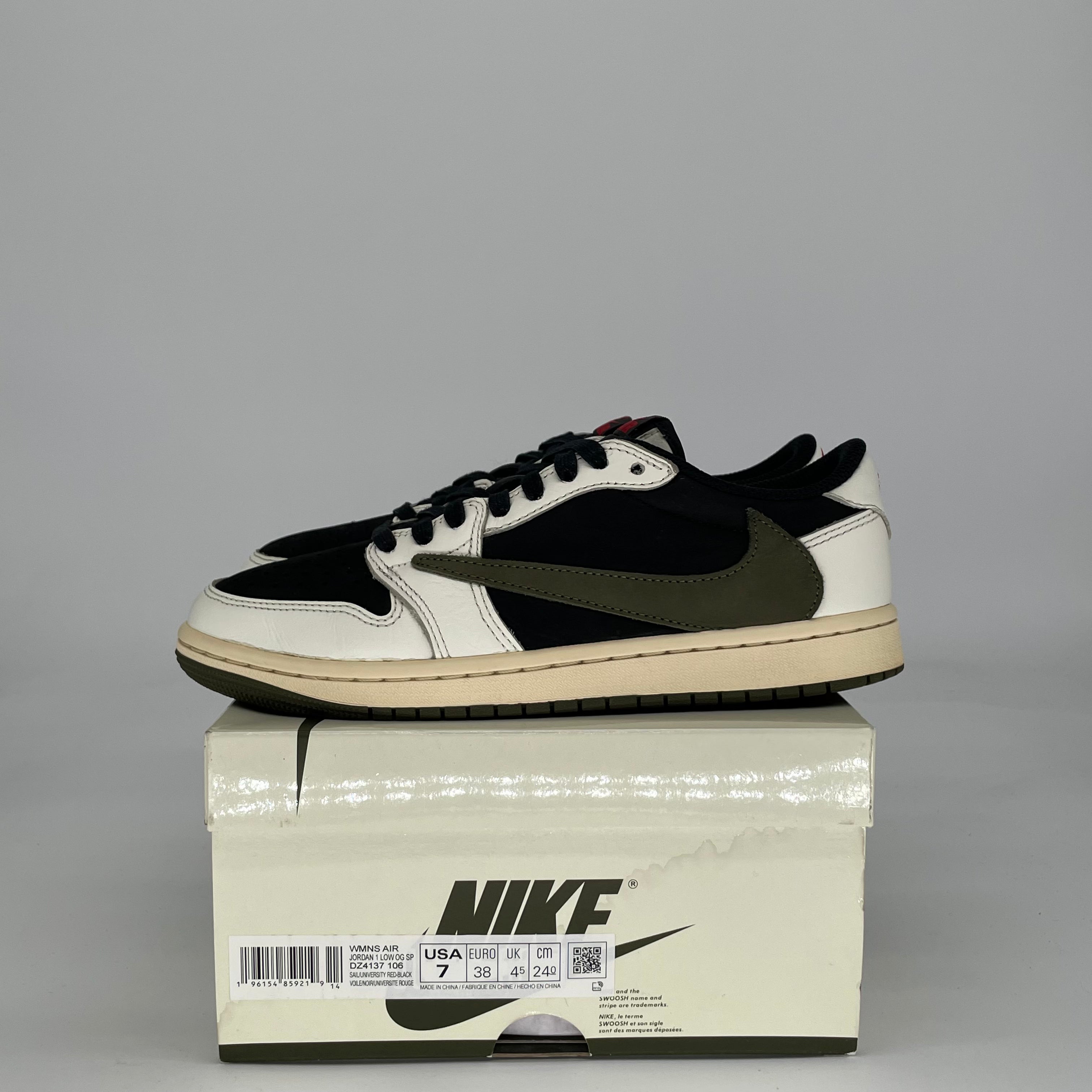 TRAVIS SCOTT X AIR JORDAN 1 LOW OLIVE W DZ4137-106 SIZE 5.5/7W