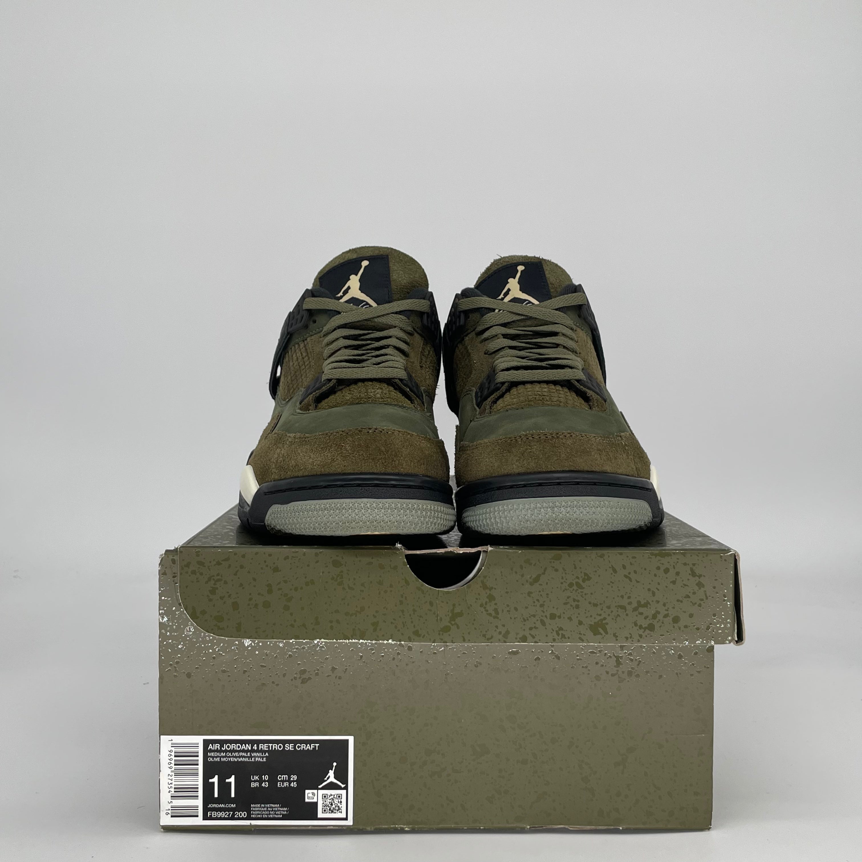 AIR JORDAN 4 CRAFT MEDIUM OLIVE FB9927-200 SIZE 11/12.5W