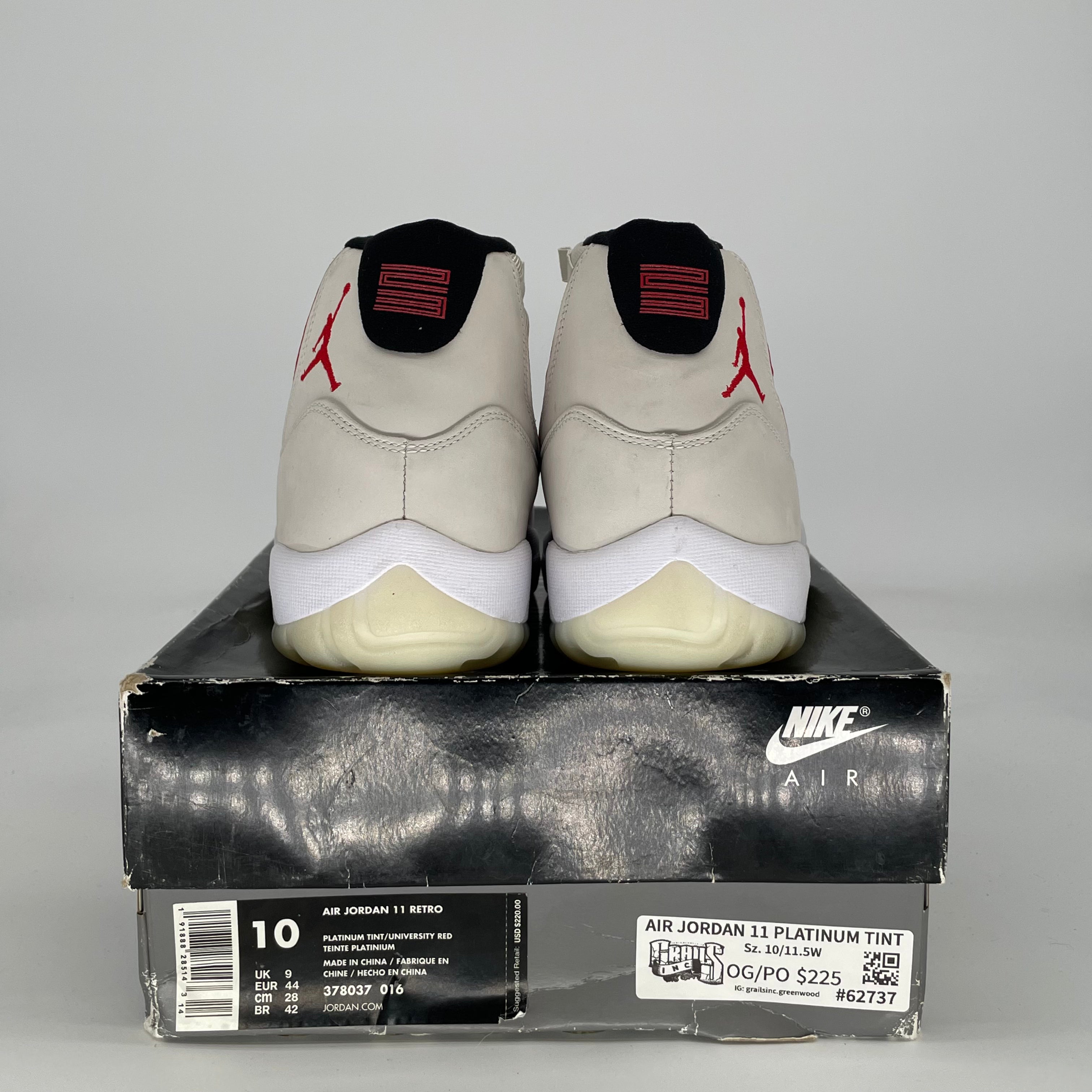 AIR JORDAN 11 PLATINUM TINT 378037-016 SIZE 10/11.5W