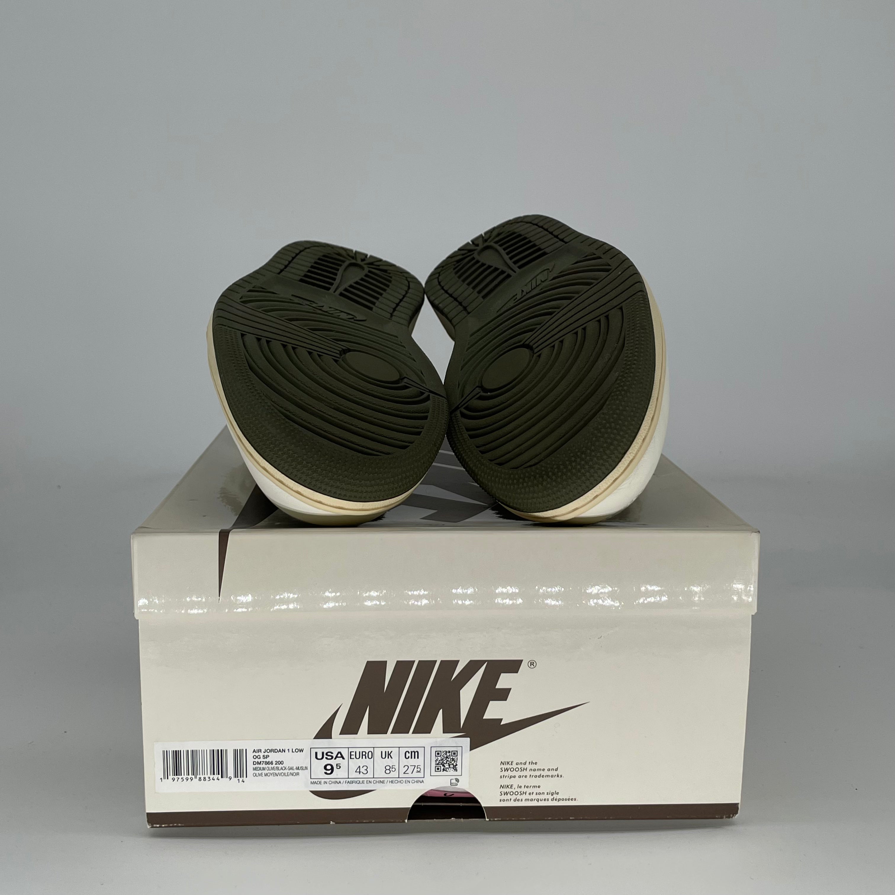 TRAVIS SCOTT X AIR JORDAN 1 MEDIUM OLIVE DM7866-200 SIZE 9.5/11W