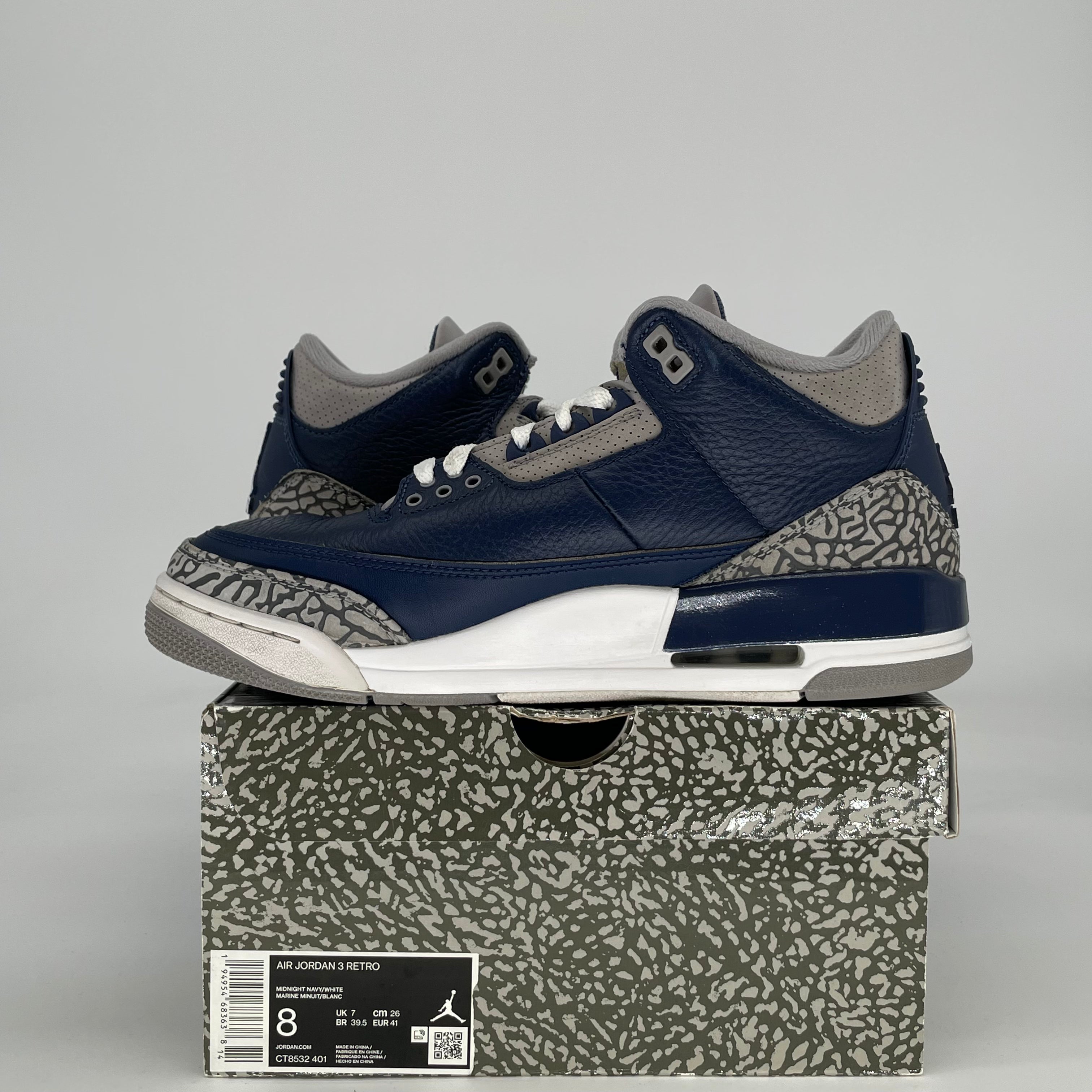 AIR JORDAN 3 GEORGETOWN CT8532-401 SIZE 8/9.5W