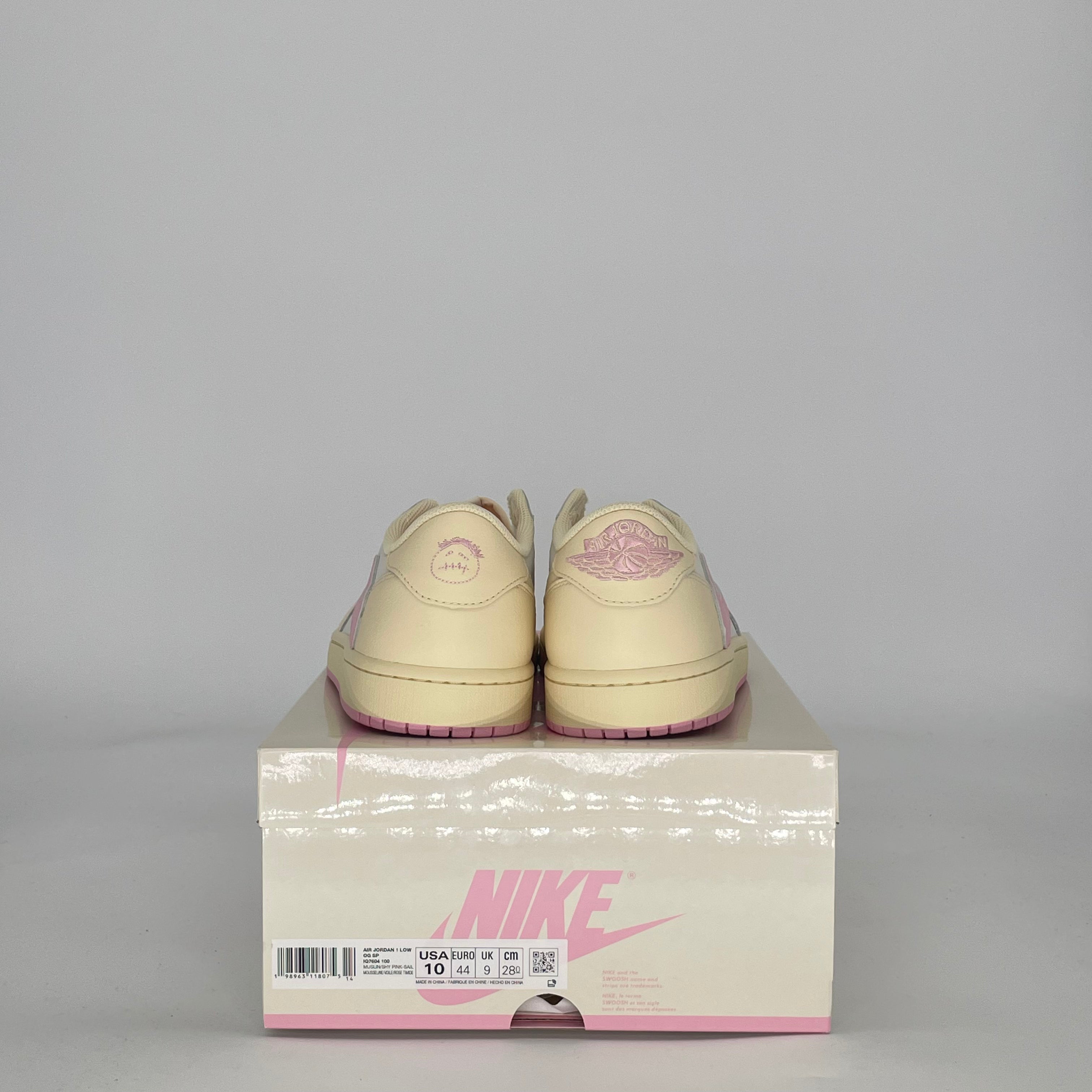 AIR JORDAN 1 LOW TRAVIS SCOTT SHY PINK IQ7604-100 SIZE 10/11.5W
