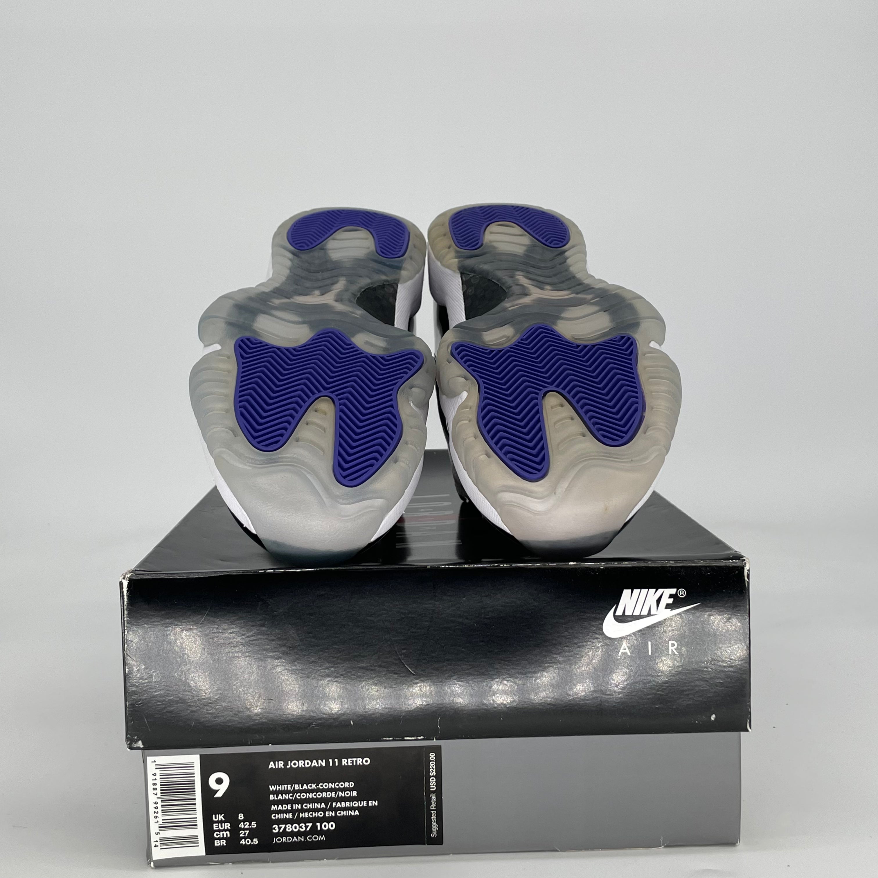 AIR JORDAN 11 CONCORD 378037-100 SIZE 9/10.5W