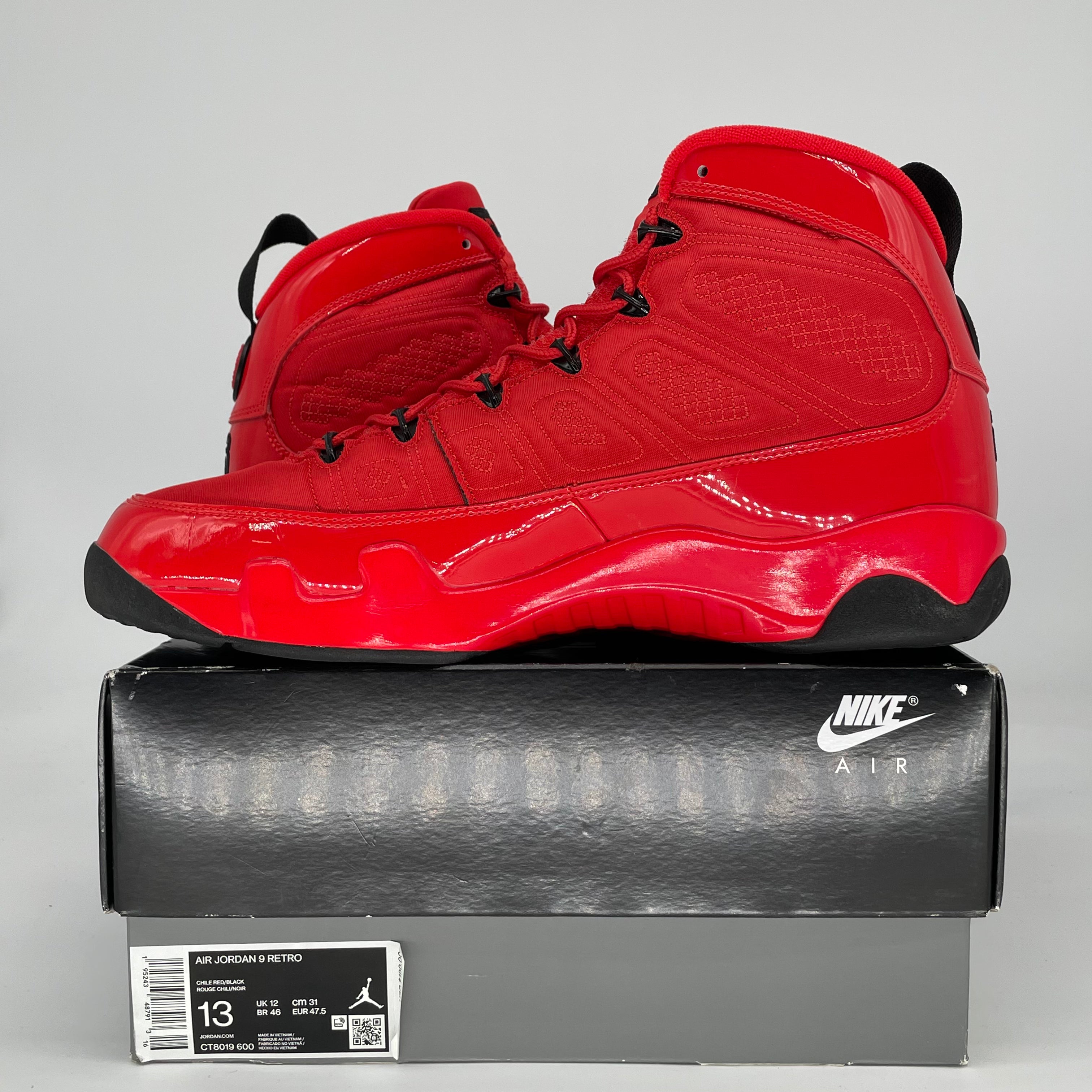AIR JORDAN 9 CHILE RED CT8019-600 SIZE 13/14.5W