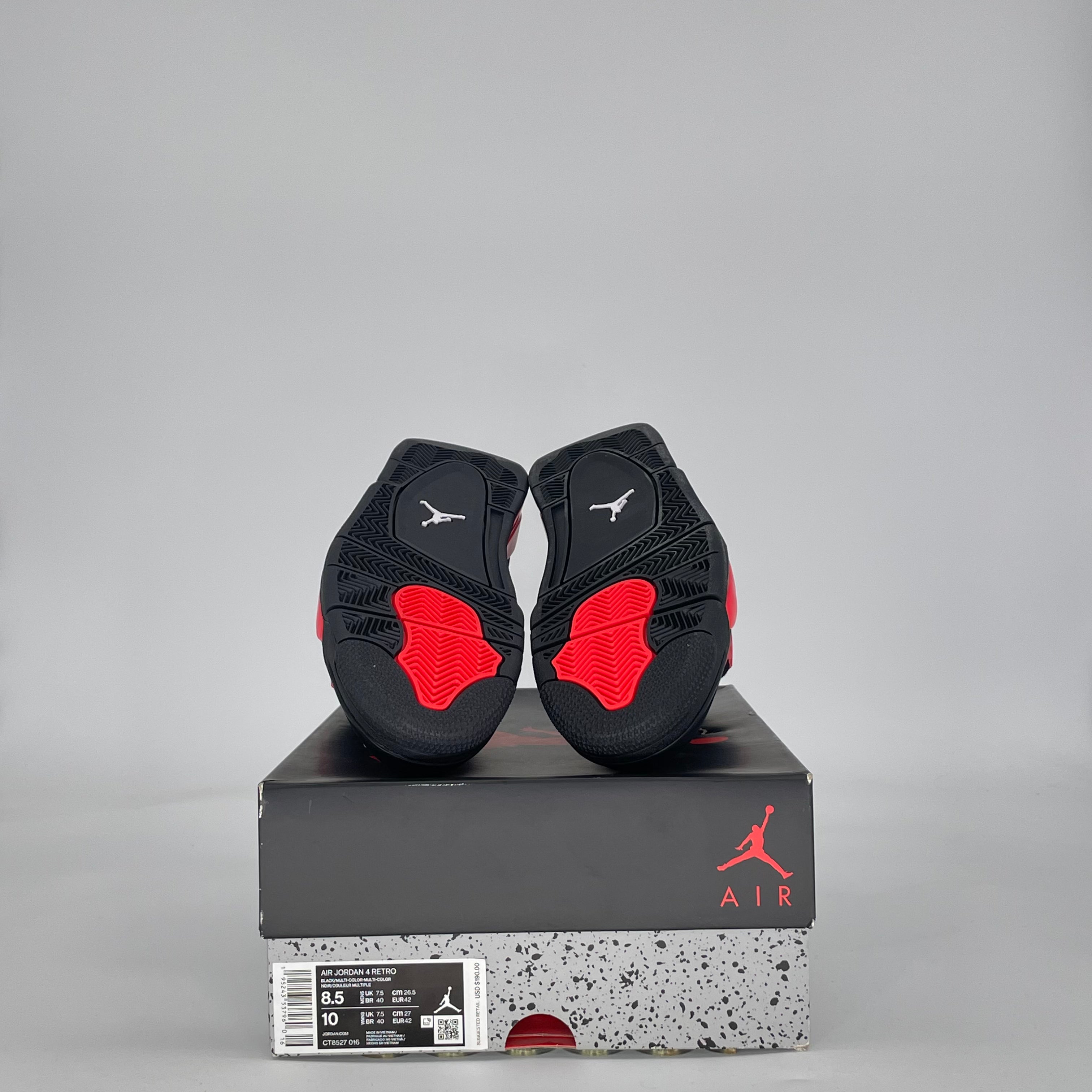 AIR JORDAN 4 RED THUNDER CT8527-016 SIZE 8.5/10W